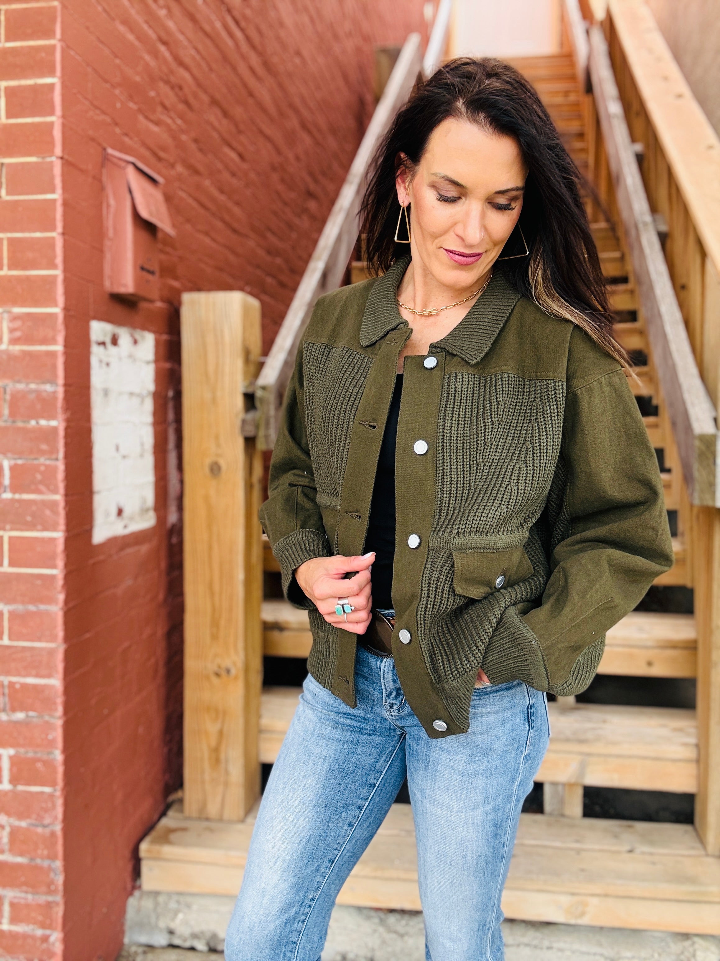 ELAN Cecily Utility Knit Jacket