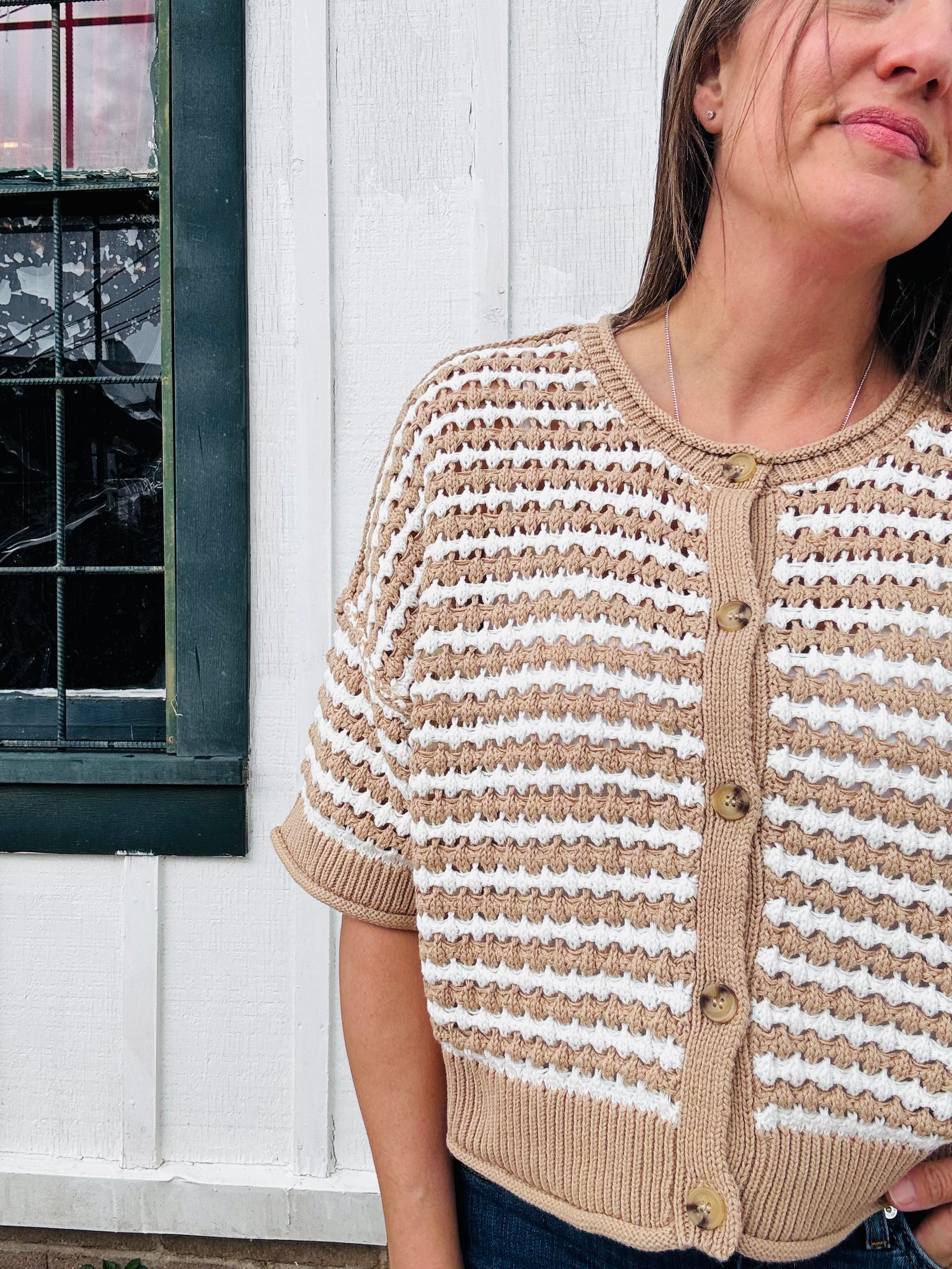 Striped Crochet Cardigan