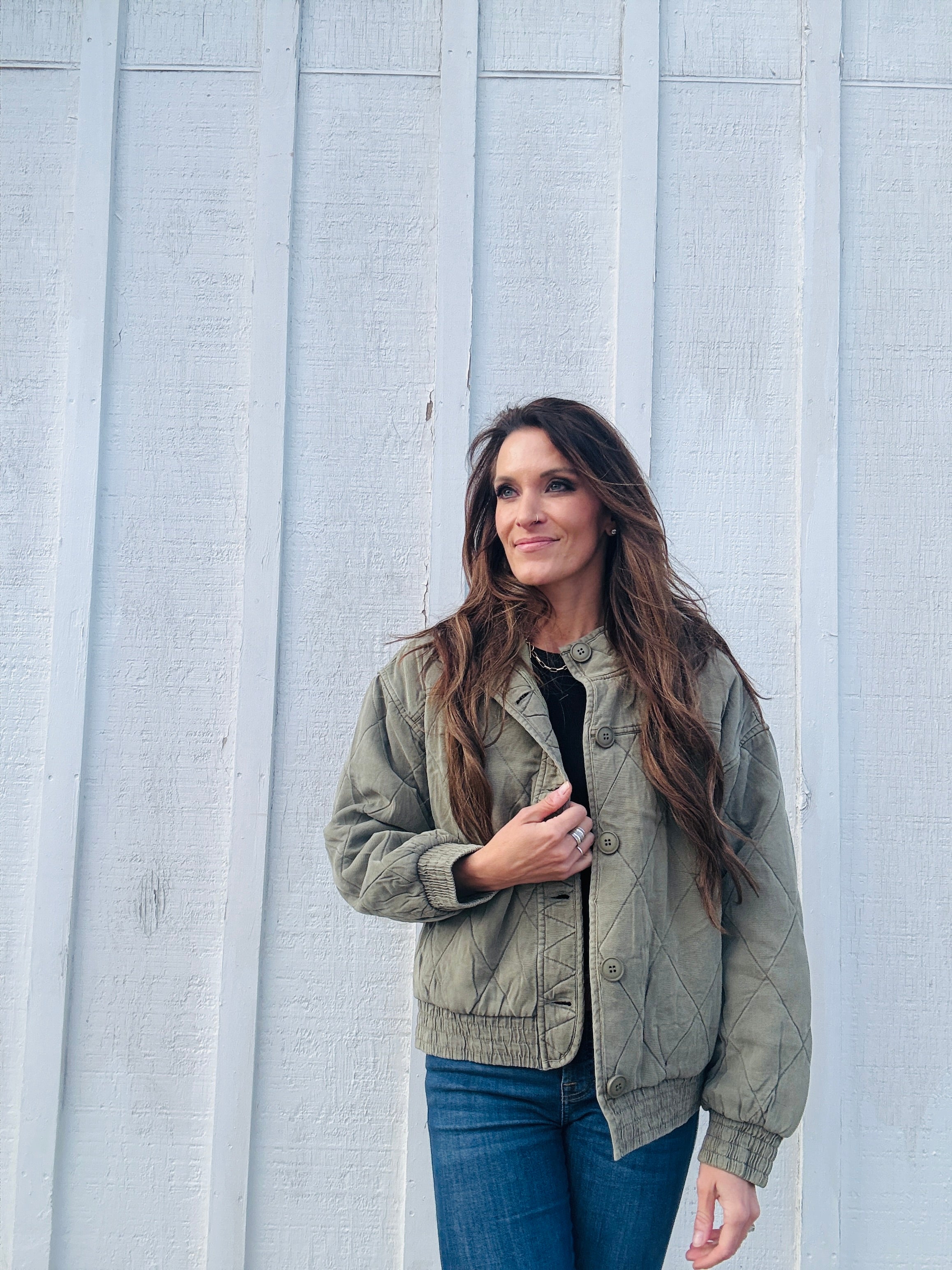 Quilted Button Down Jacket