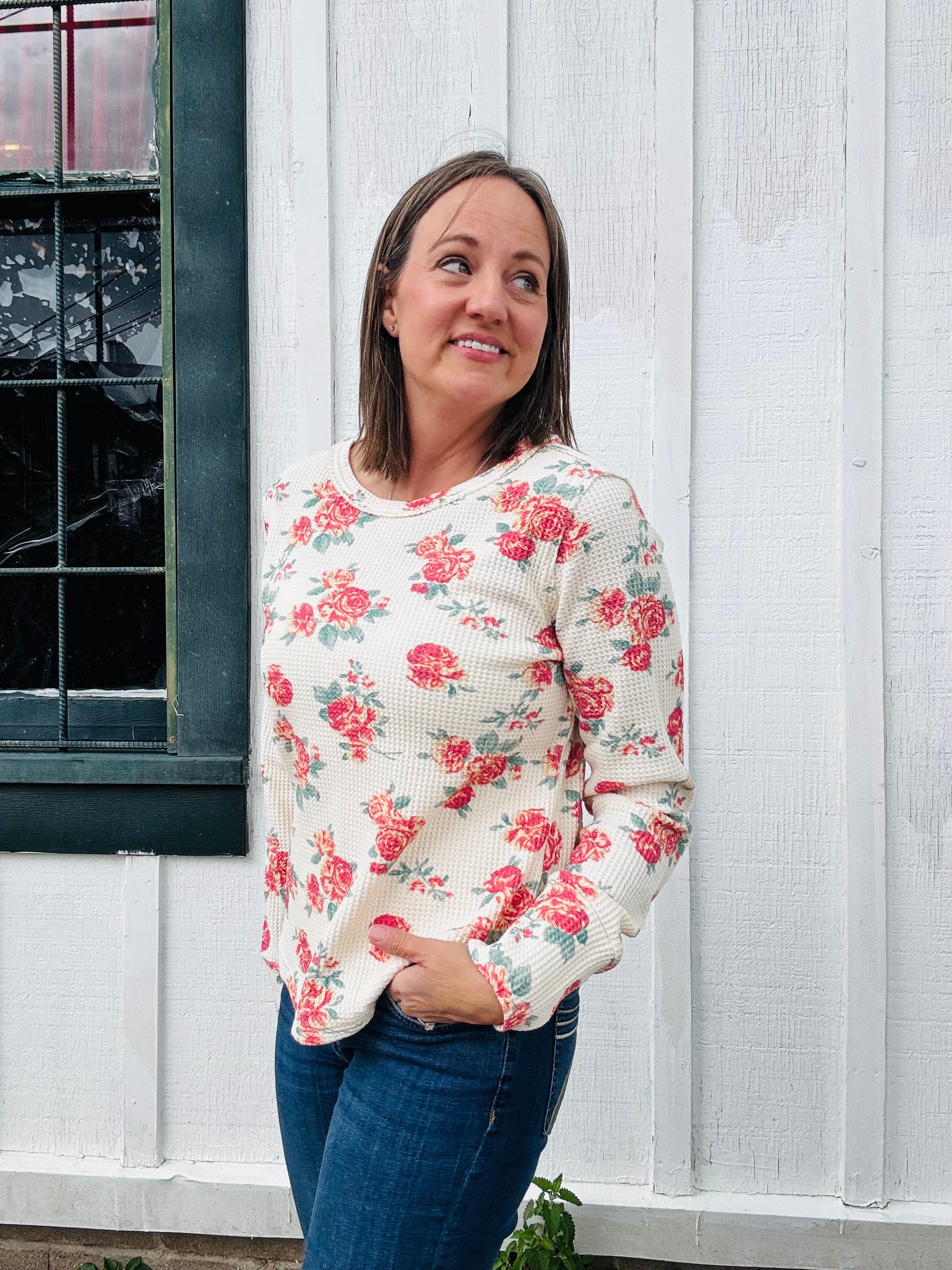 Annie Floral Thermal Top