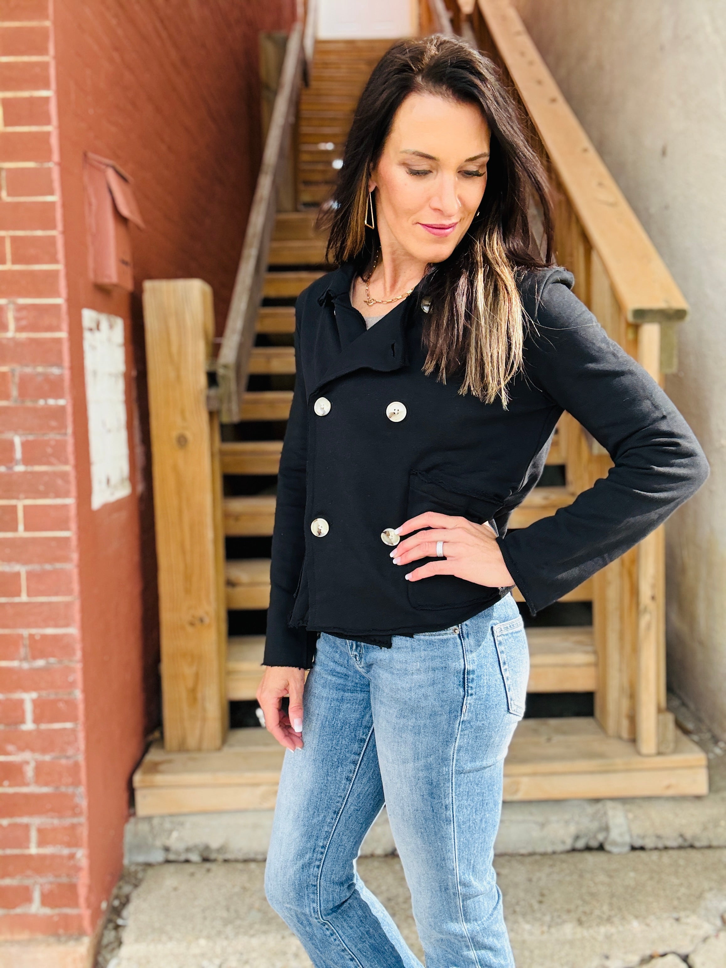 ELAN Lennon Double-Breasted Blazer