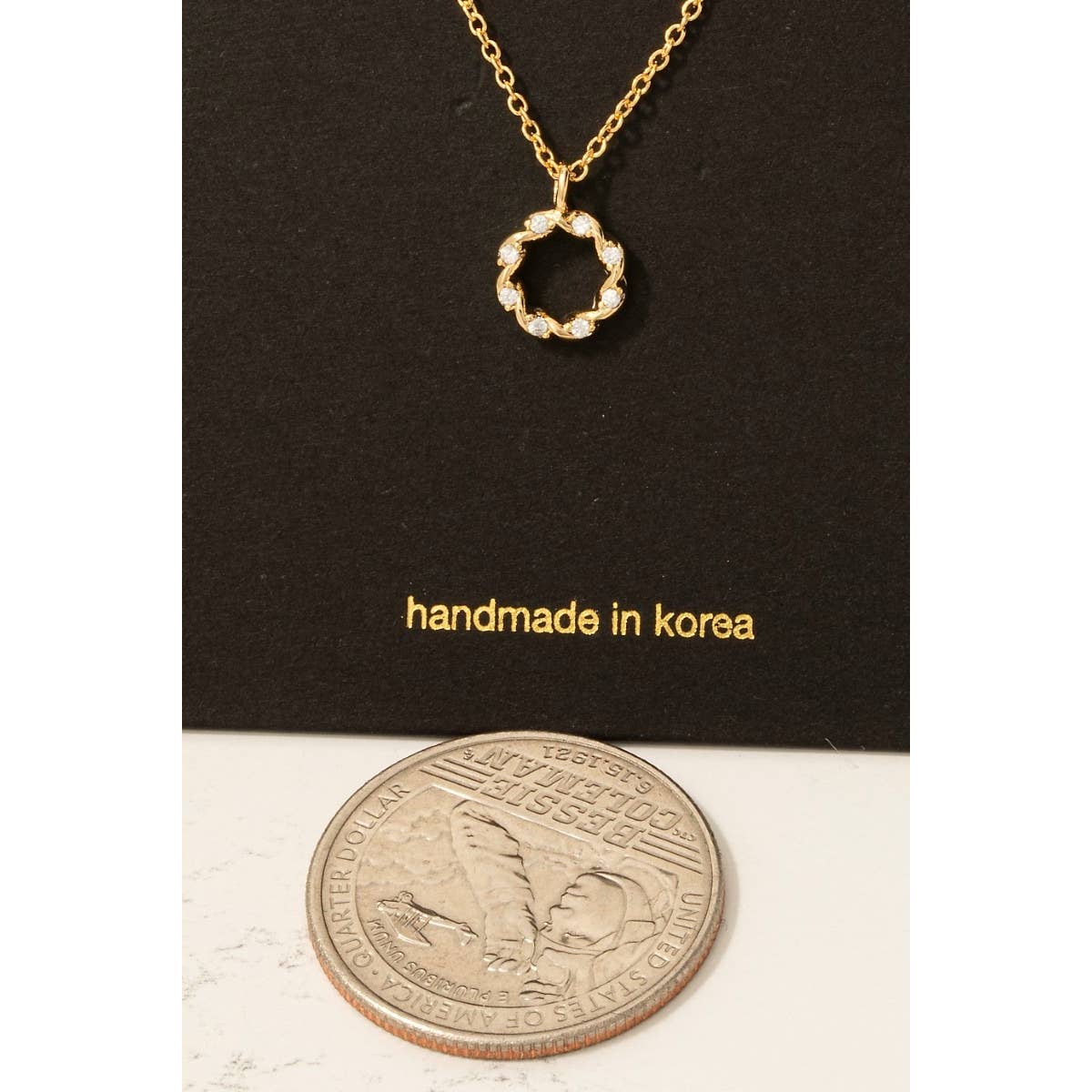 Twisted Hoop CZ Necklace