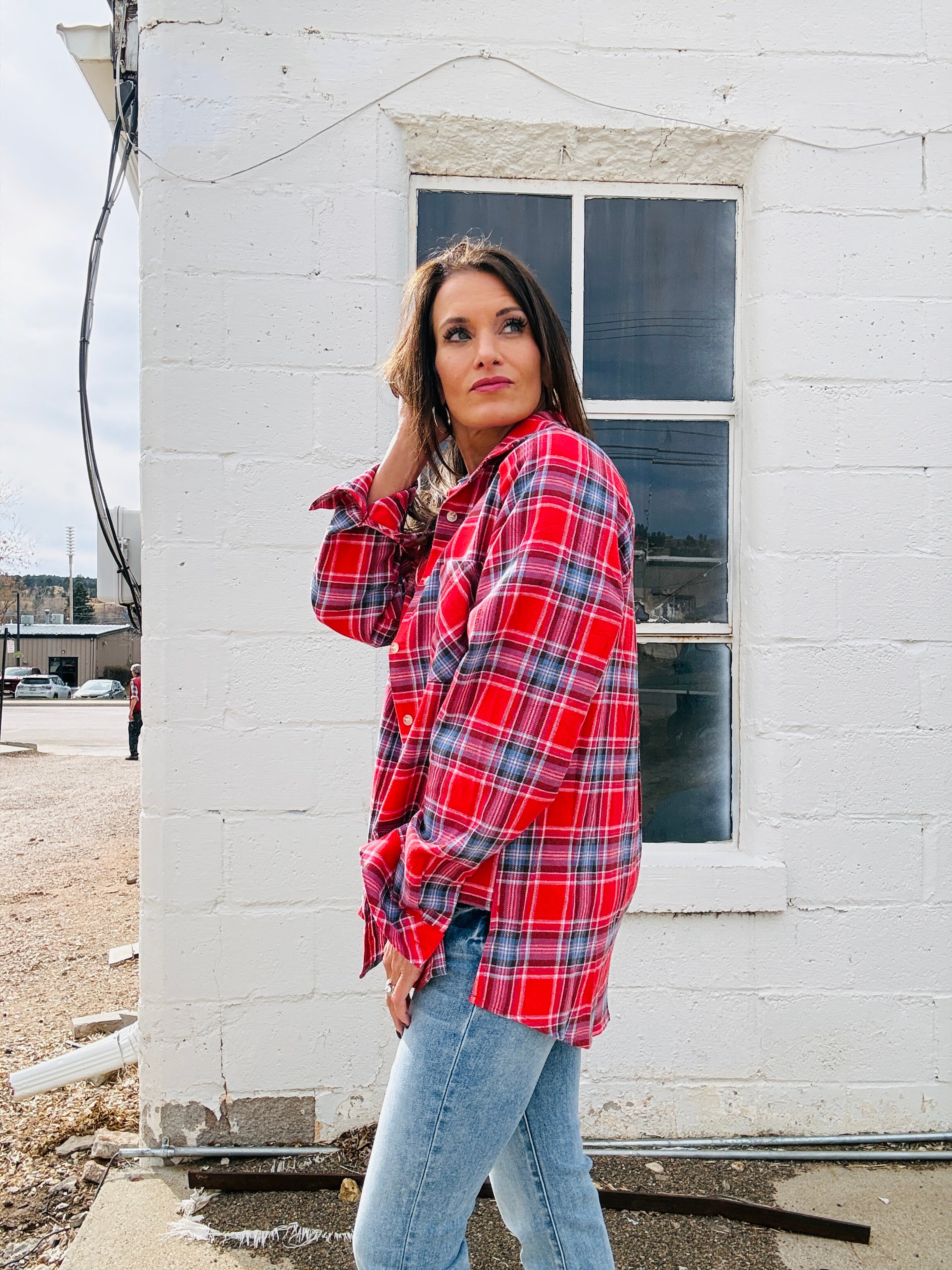 Oversized Plaid Button Down