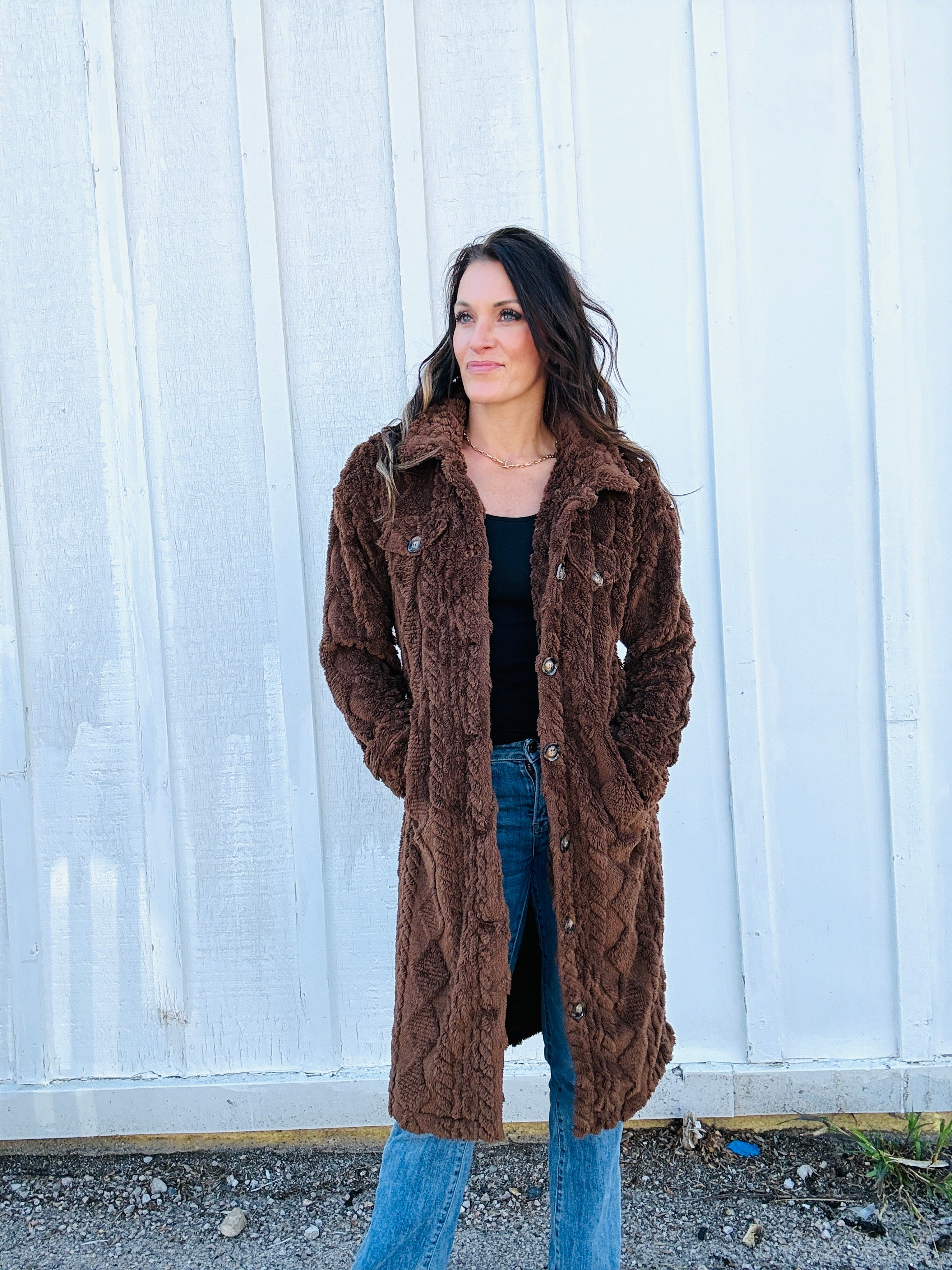 Quilted Long Sherpa Jacket