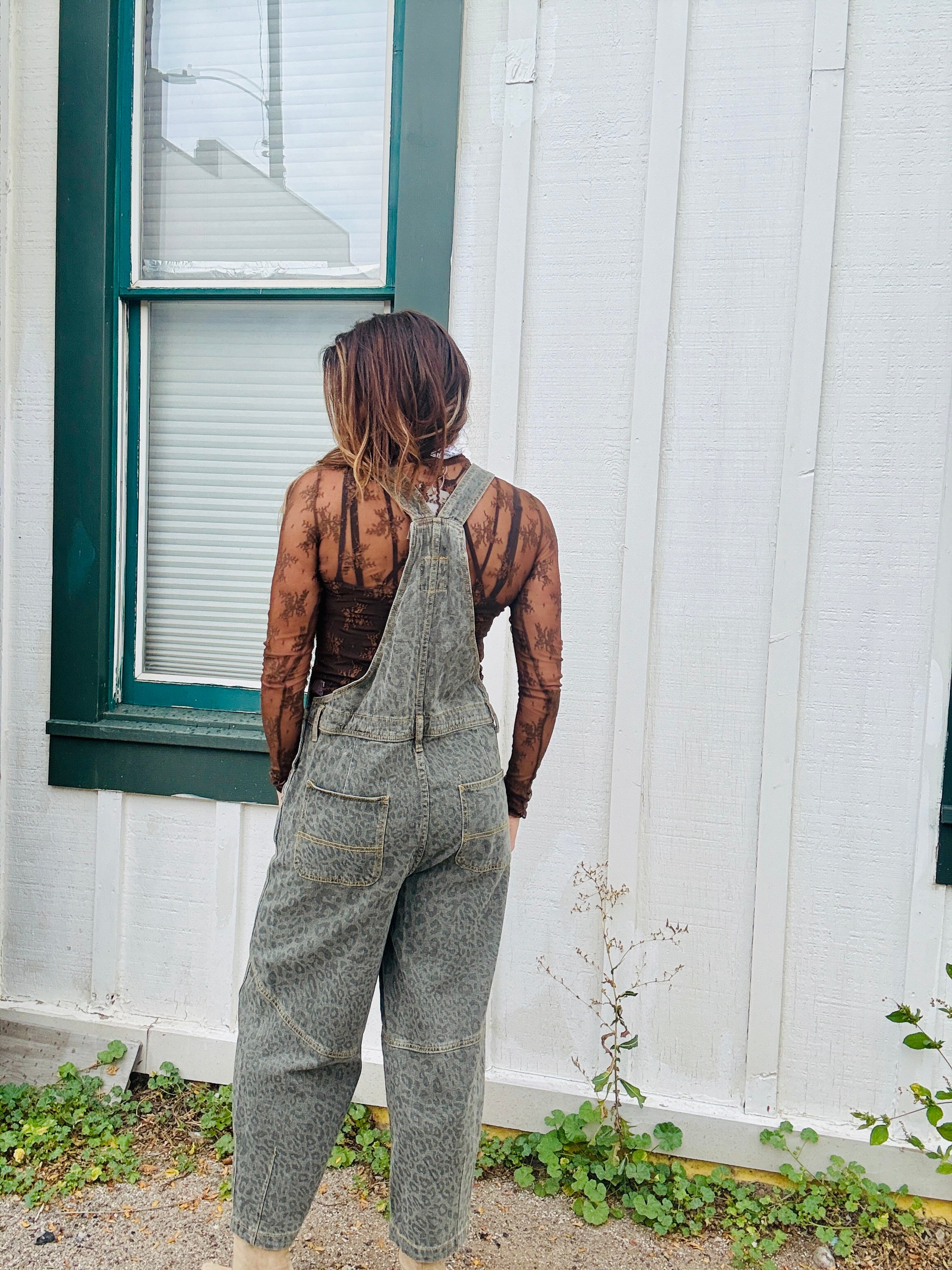 Animal Print Overalls