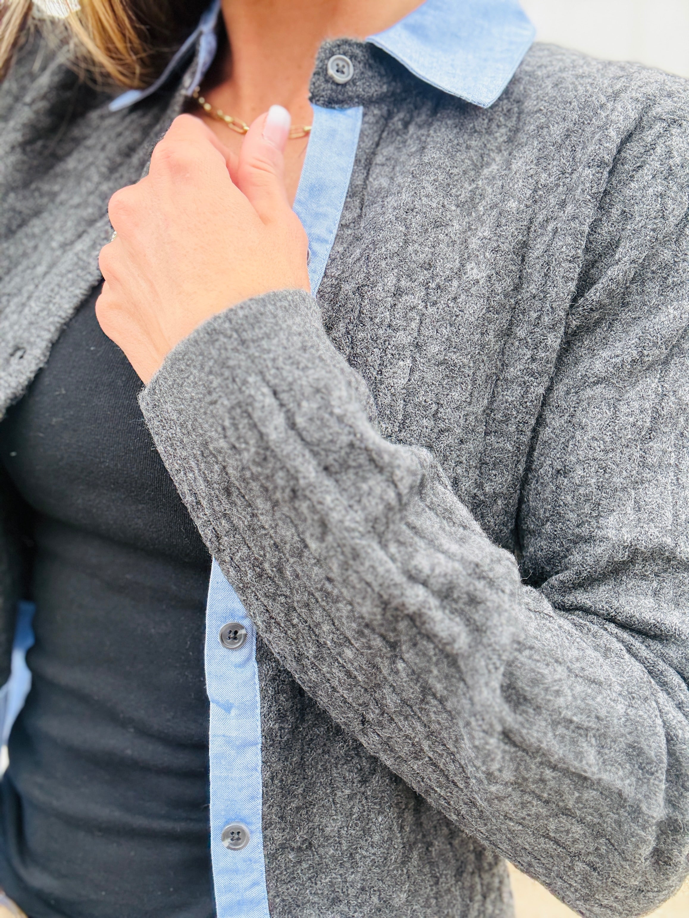 ELAN Simone Layered Cardigan