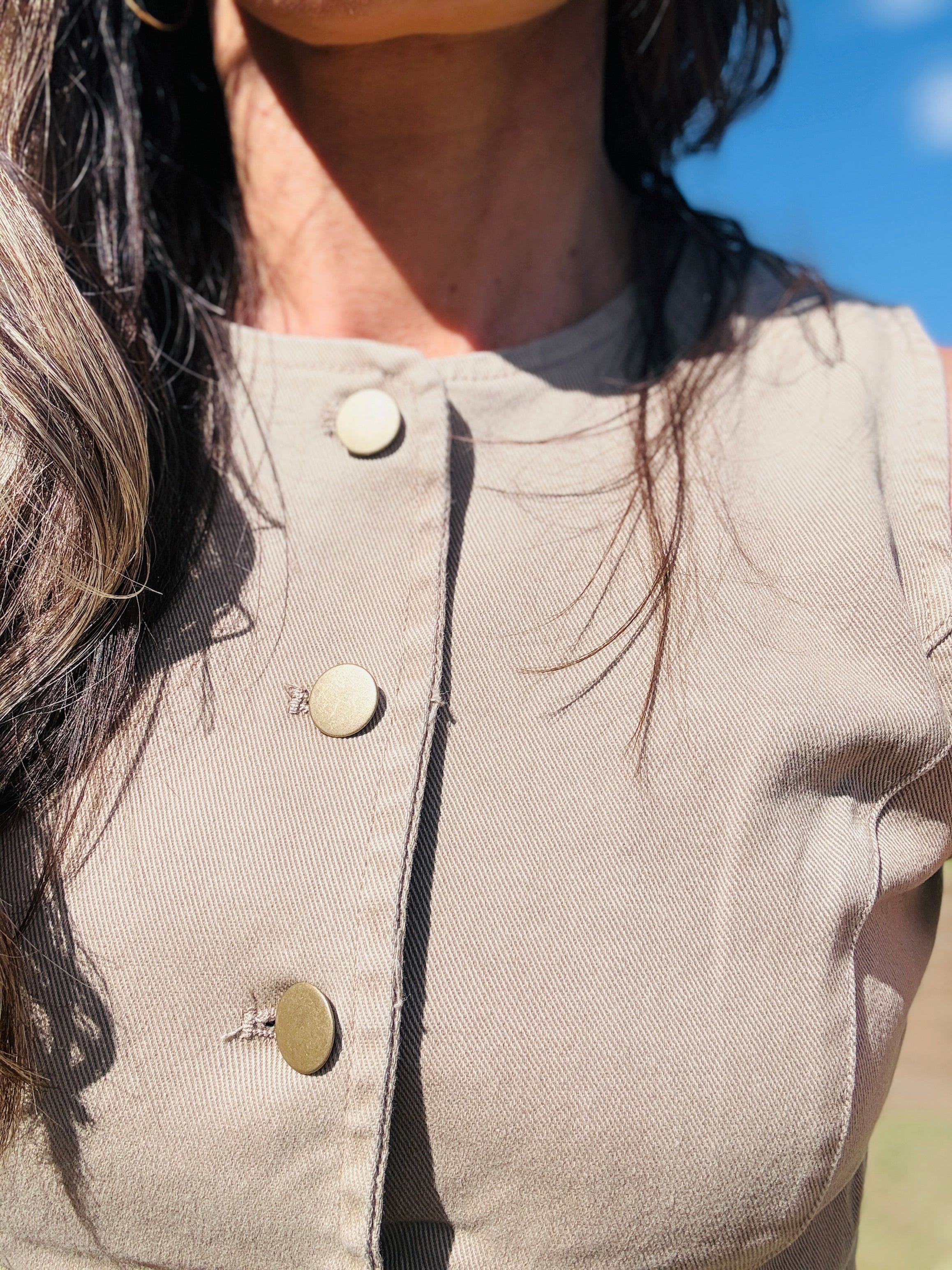 Myra Button Denim Vest