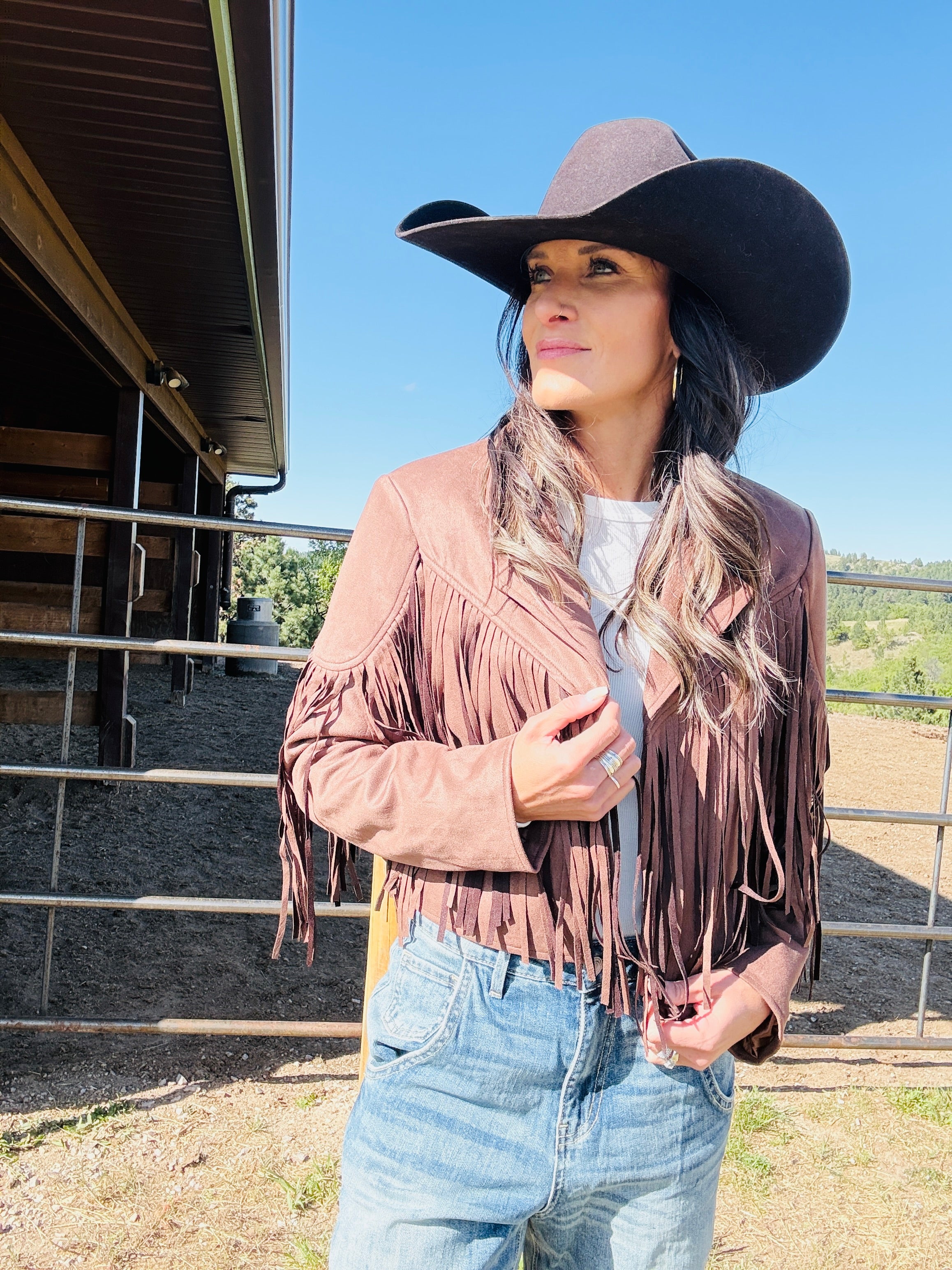 Beth Suede Fringe Jacket
