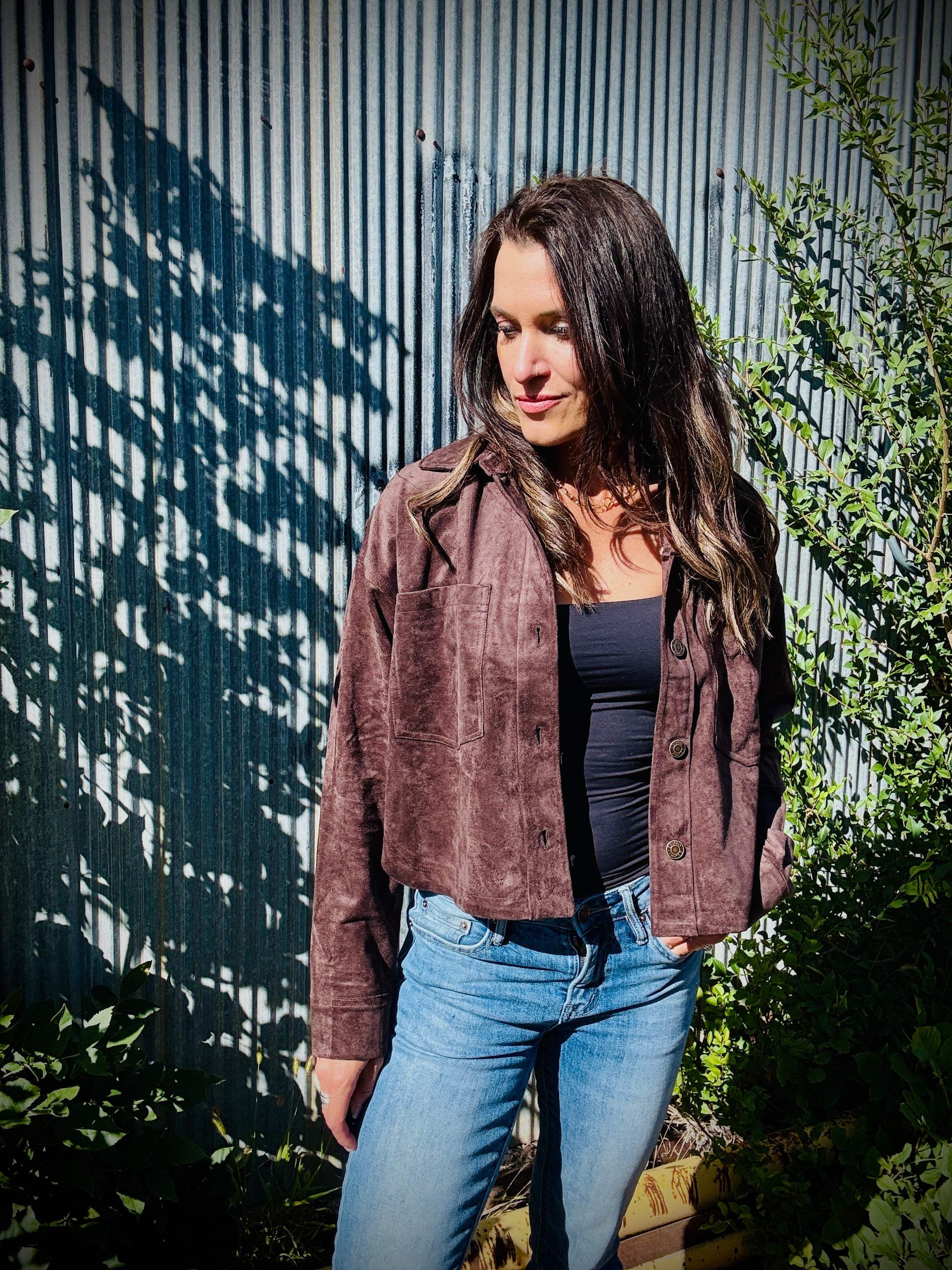 Z Supply All Day Cropped Suede Jacket