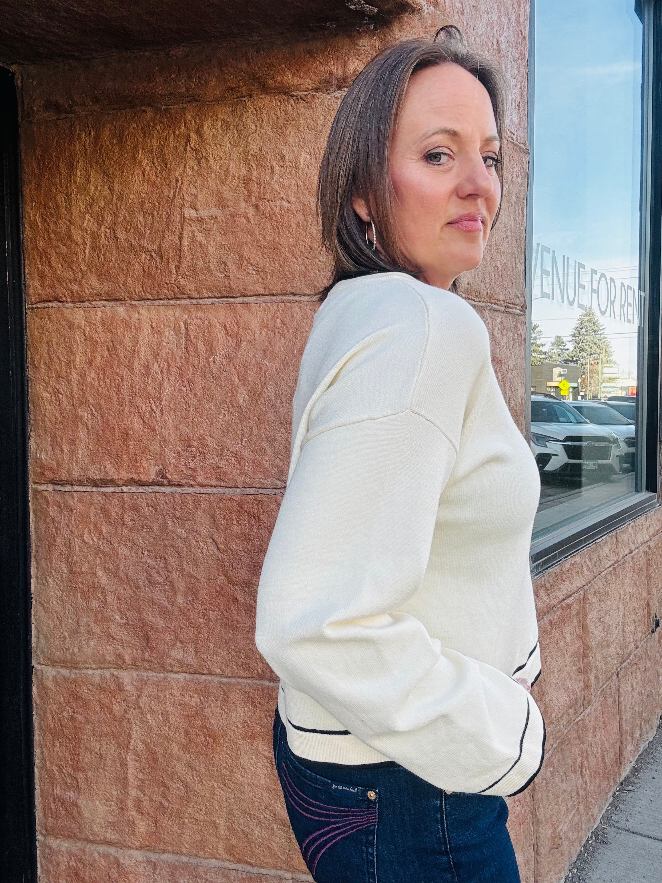 Elan Scottie Contrast Sweater