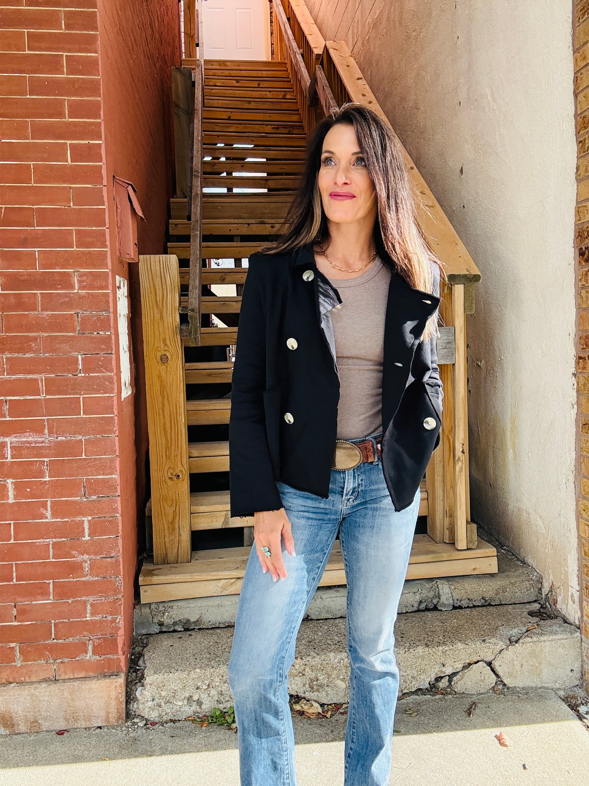 ELAN Lennon Double-Breasted Blazer