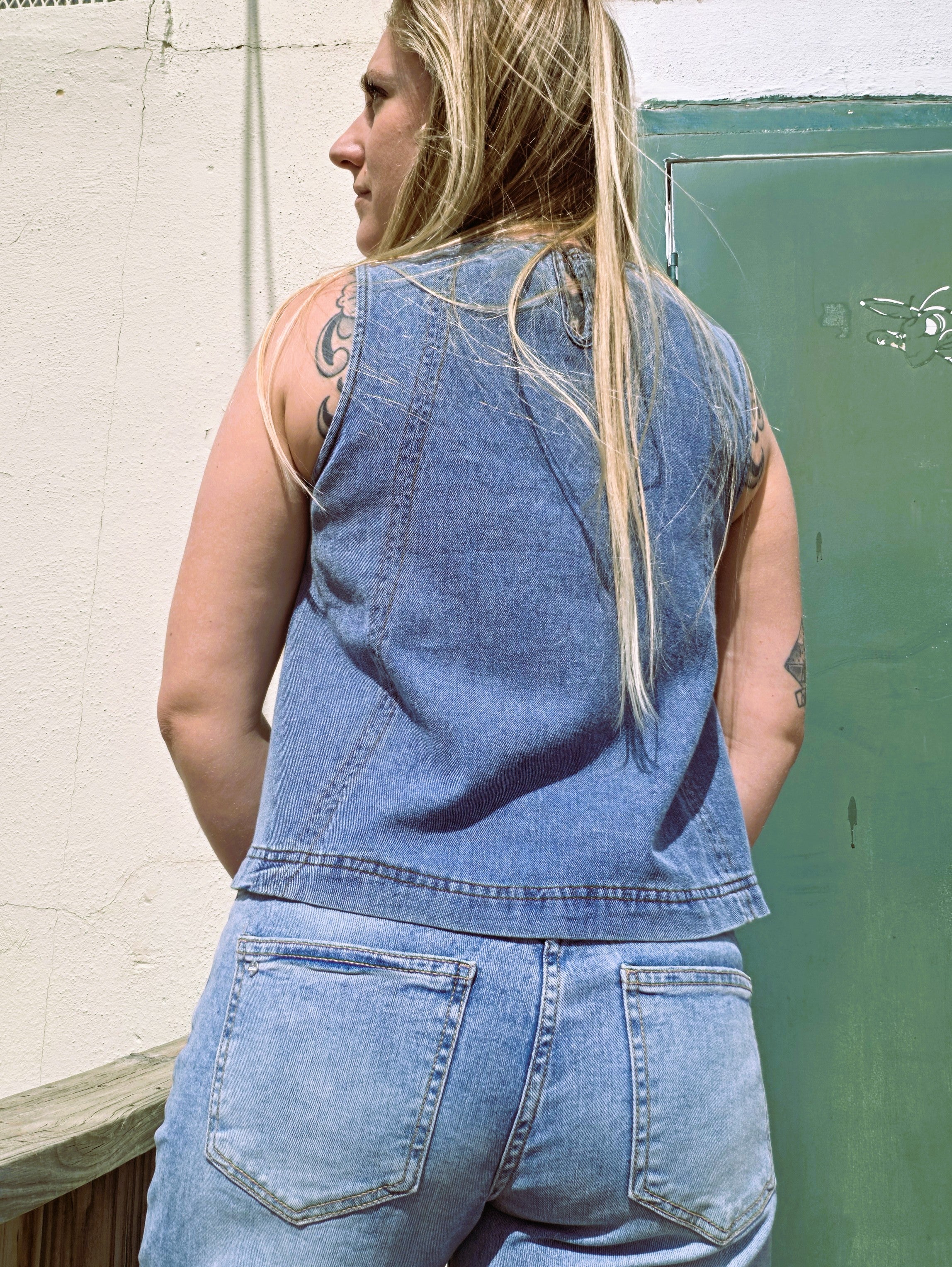 Seamed Denim Tank