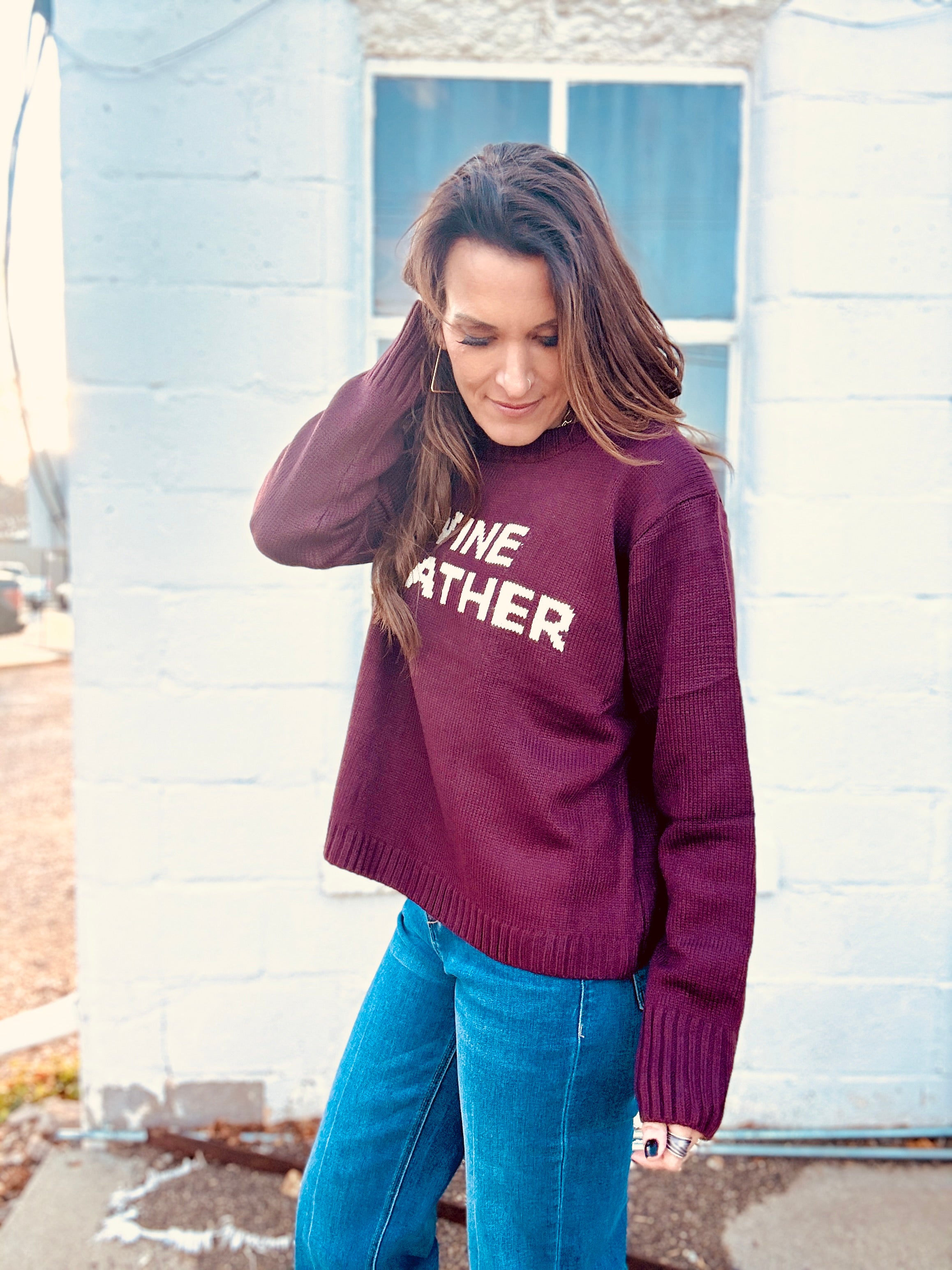 Wine Weather Knit Sweater