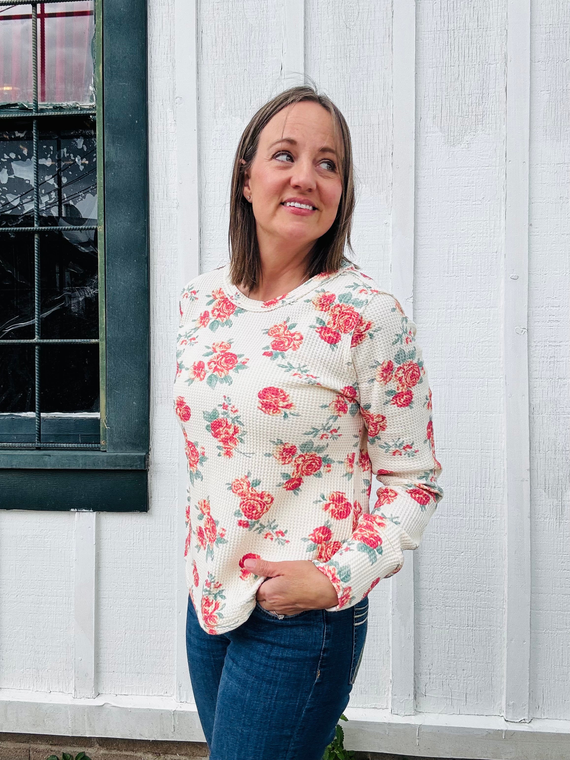 Annie Floral Thermal Top