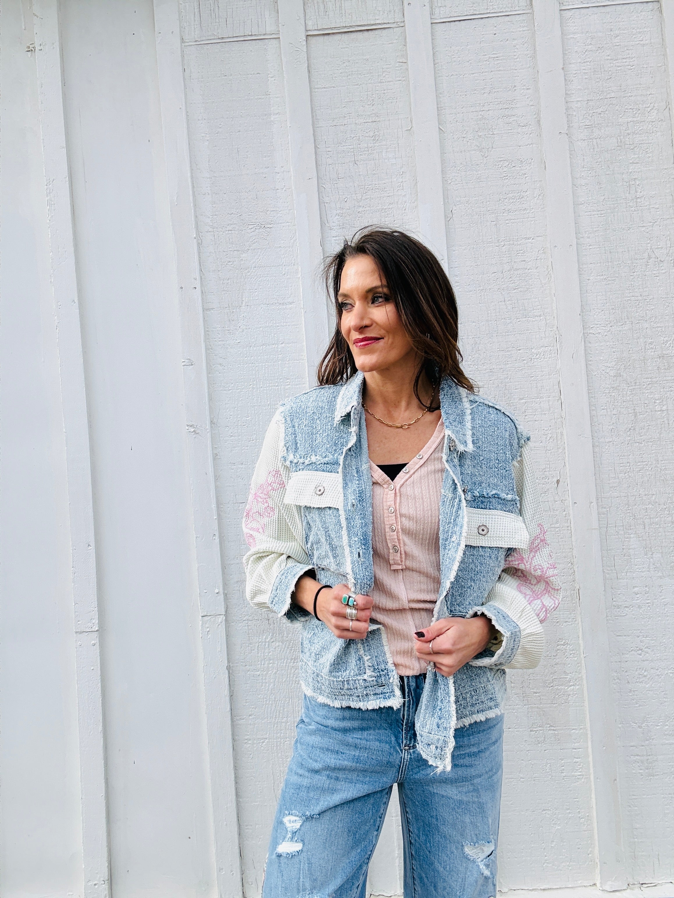 Denim & Floral Jacket