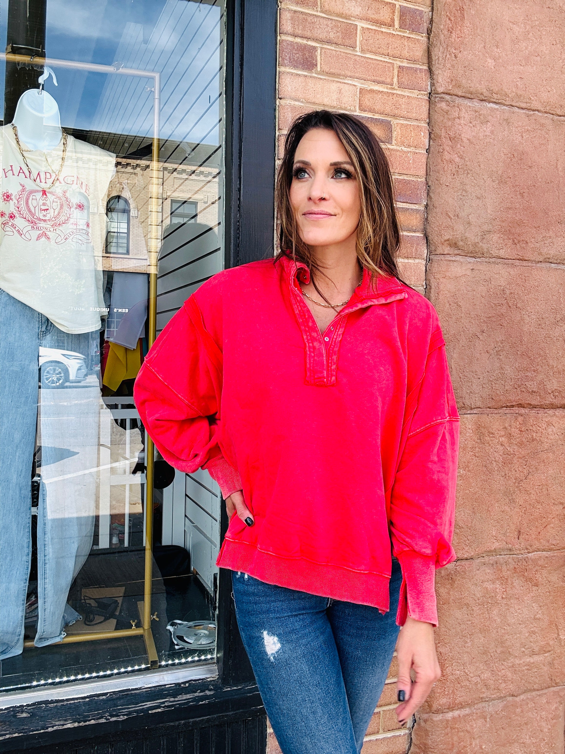 1/4 Button Up Pullover