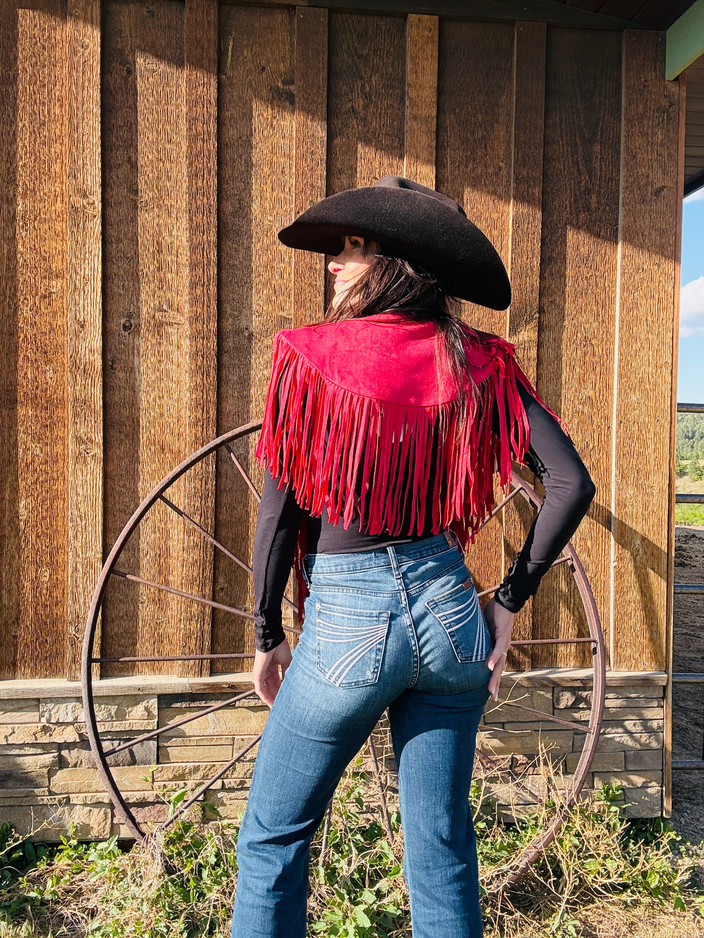 Suede Fringe Shrug