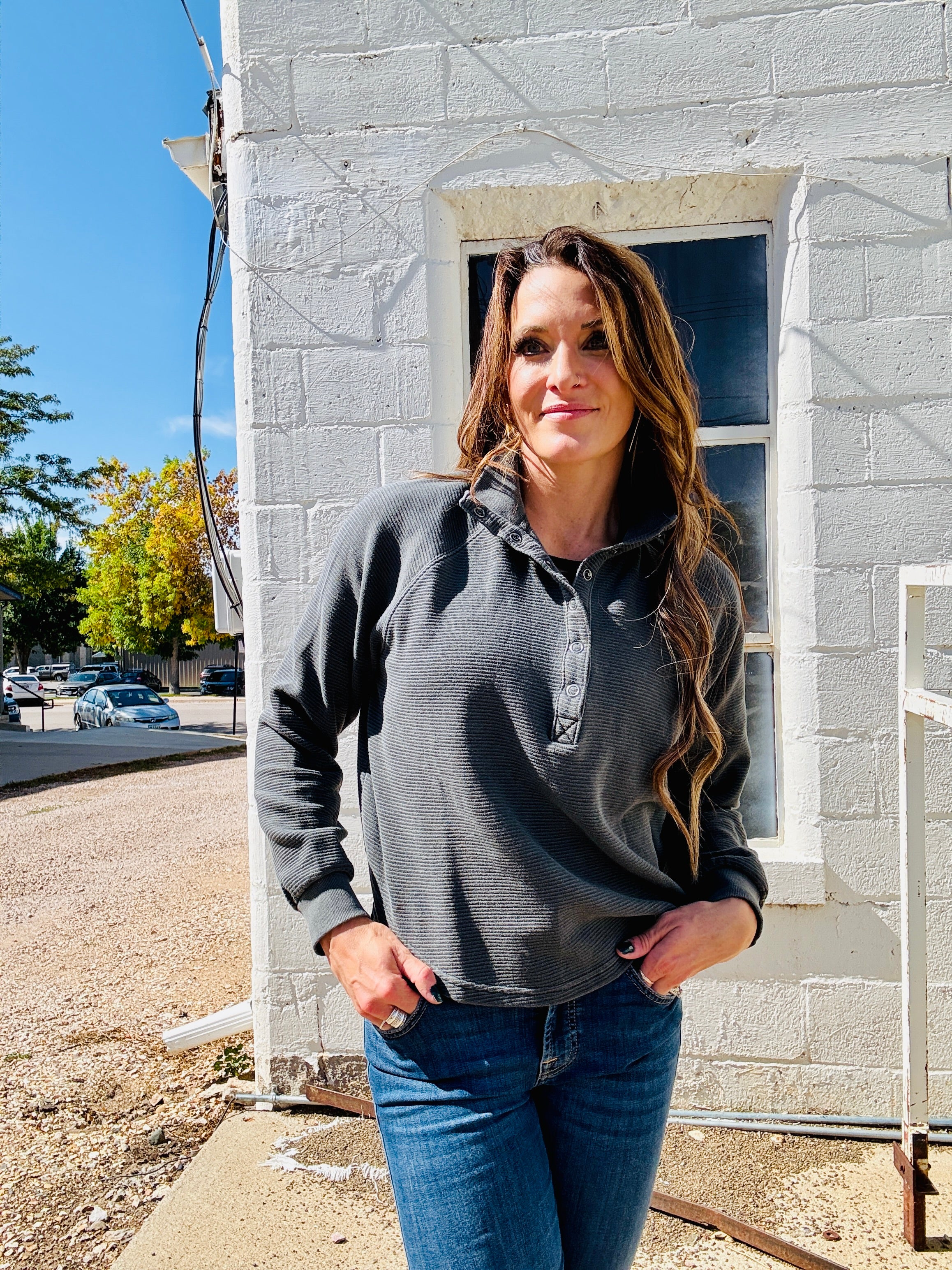 Half Snap Collared Pullover