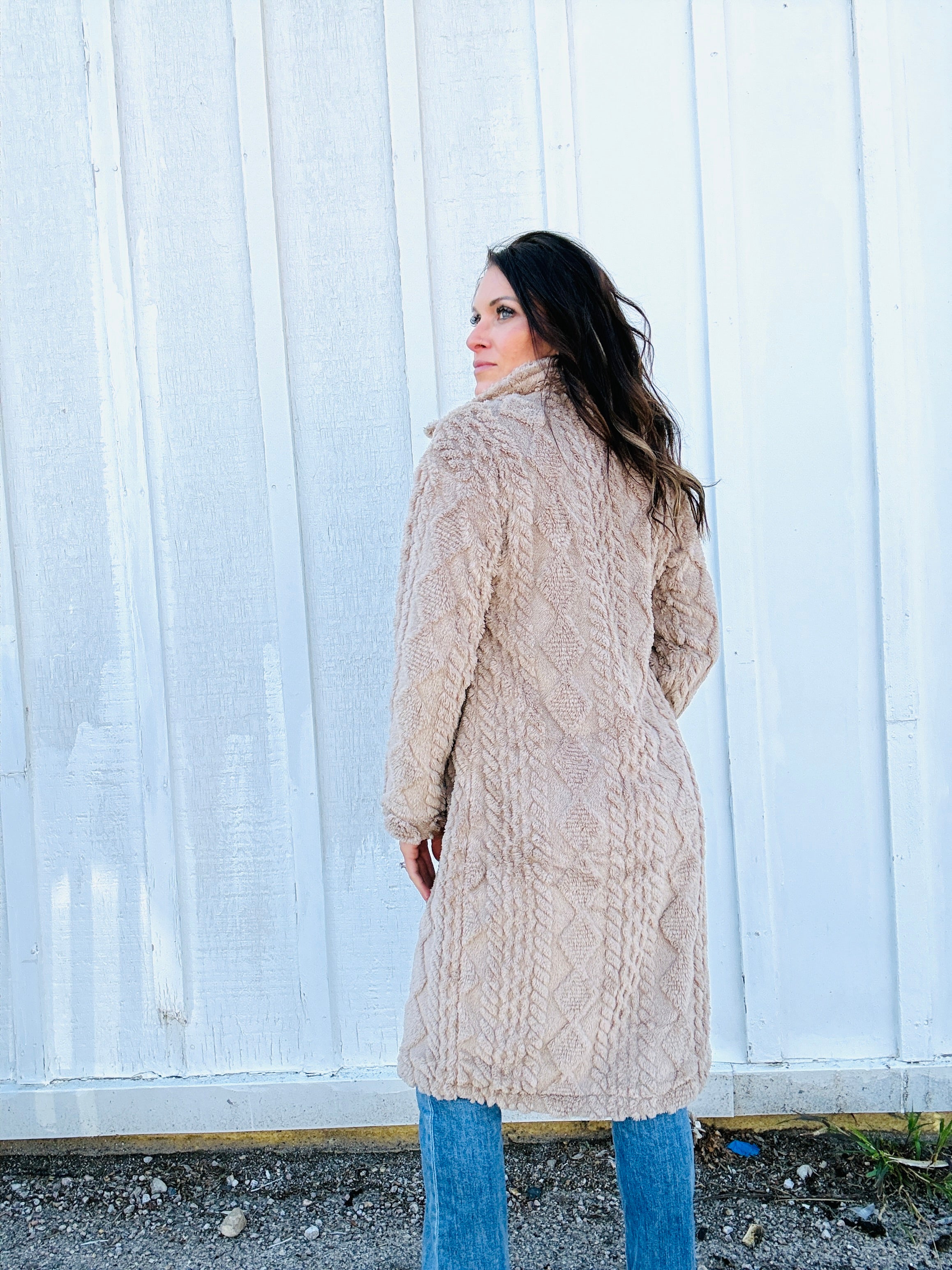 Quilted Long Sherpa Jacket