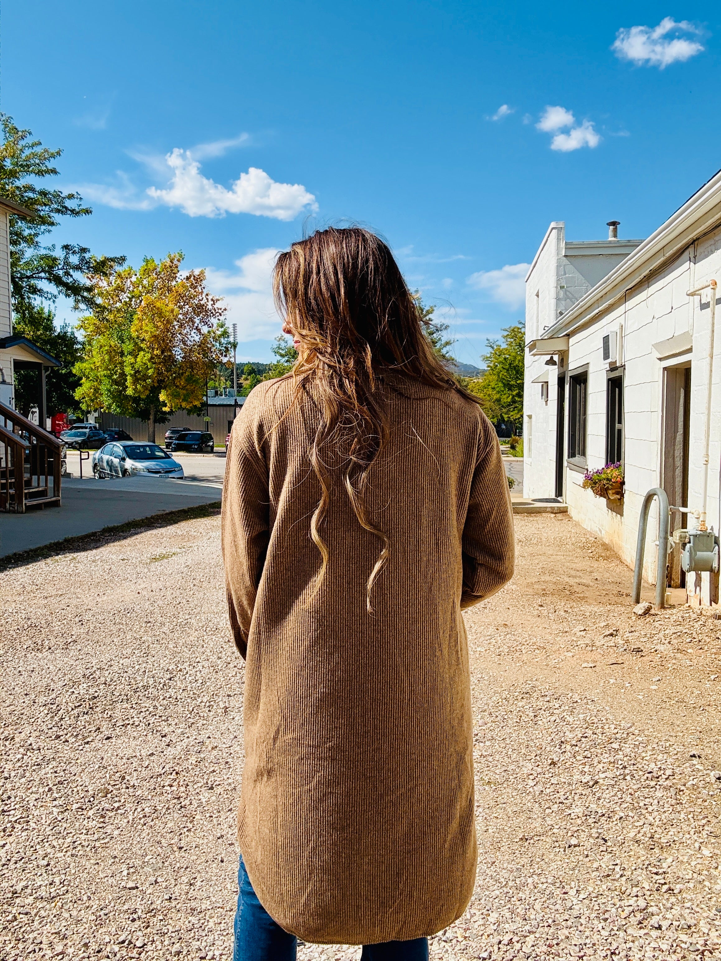 Long Brushed Waffle Jacket