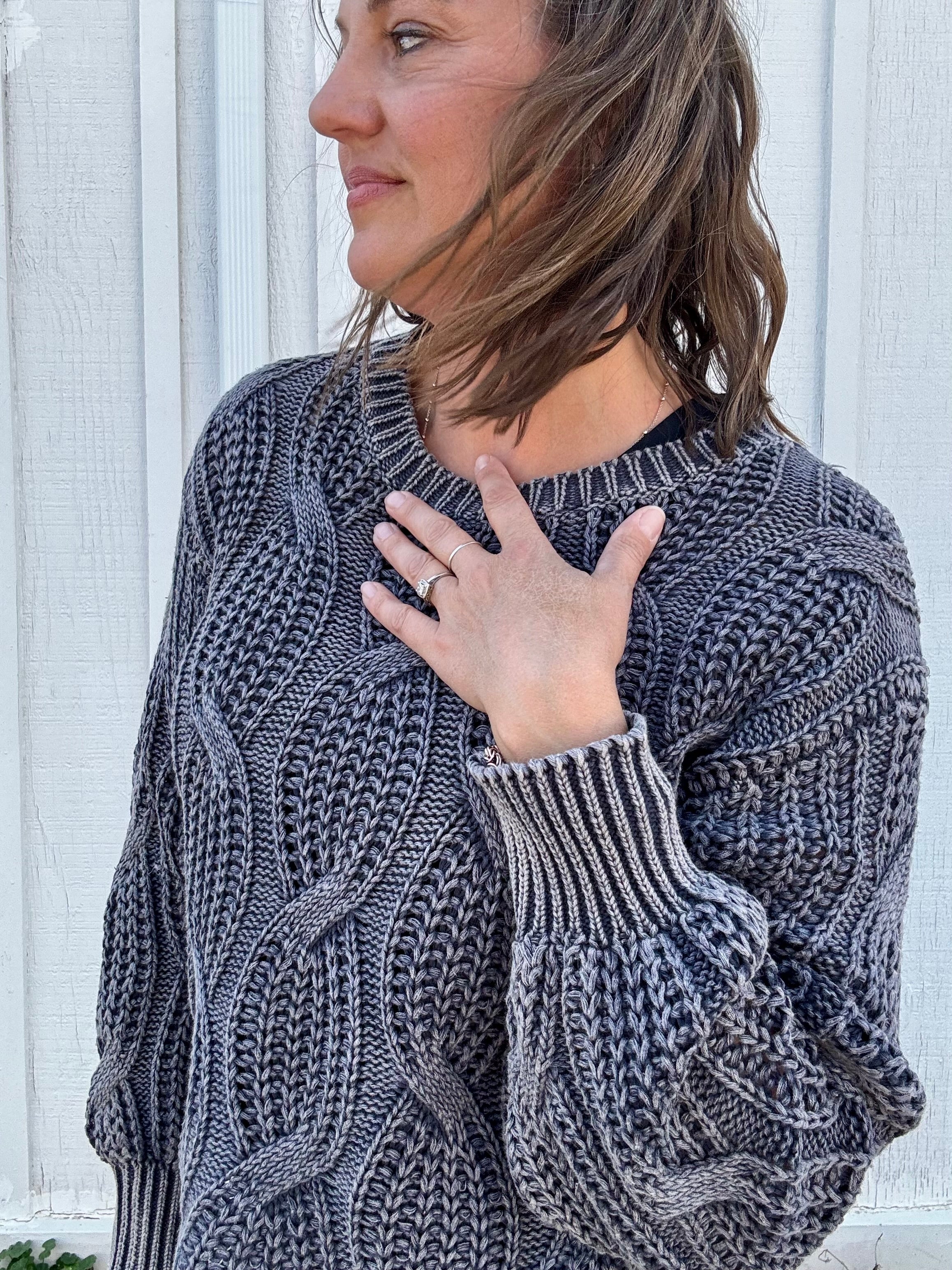 Katie Open Cable Knit Sweater
