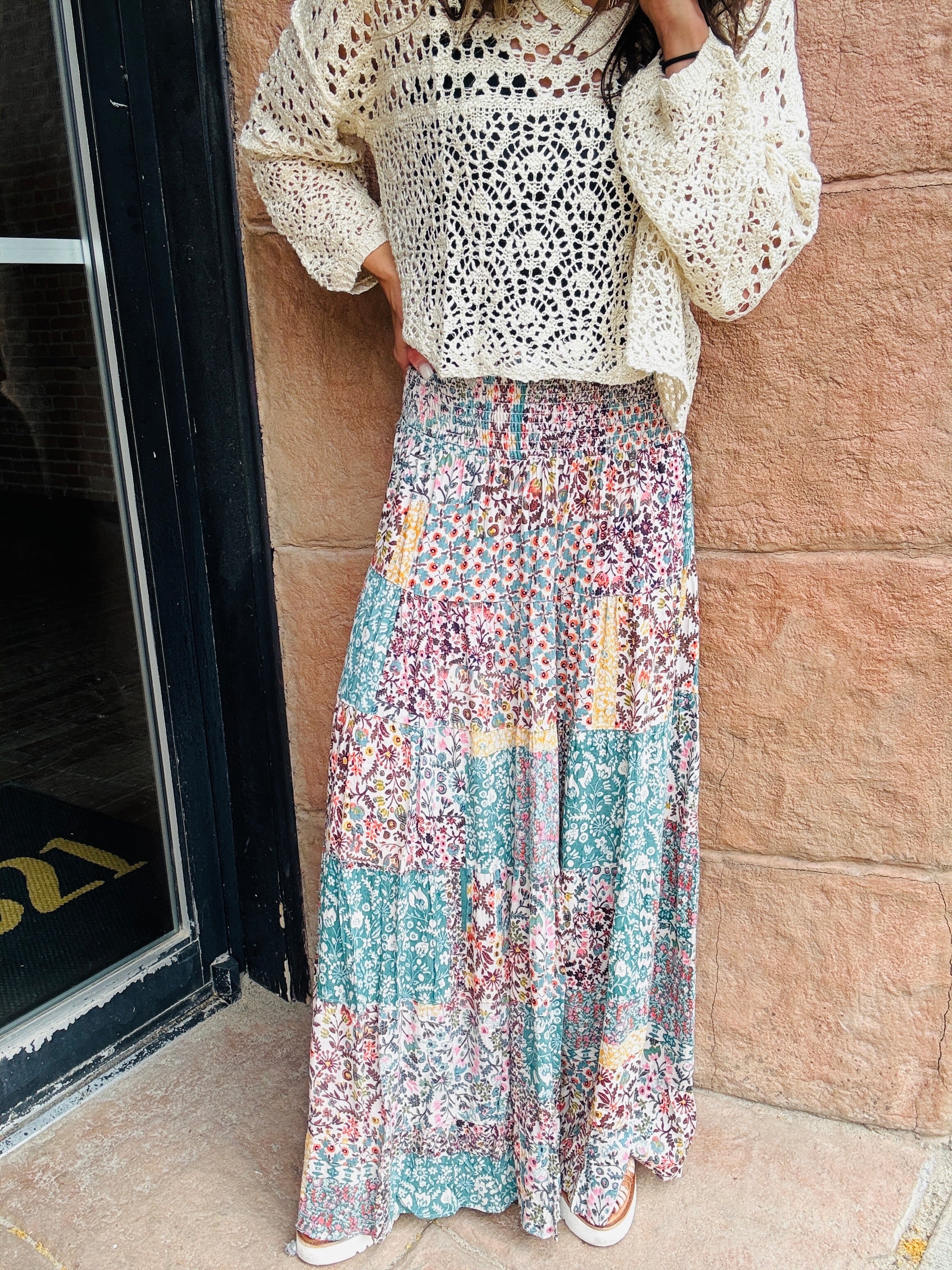 Patchwork Tiered Skirt