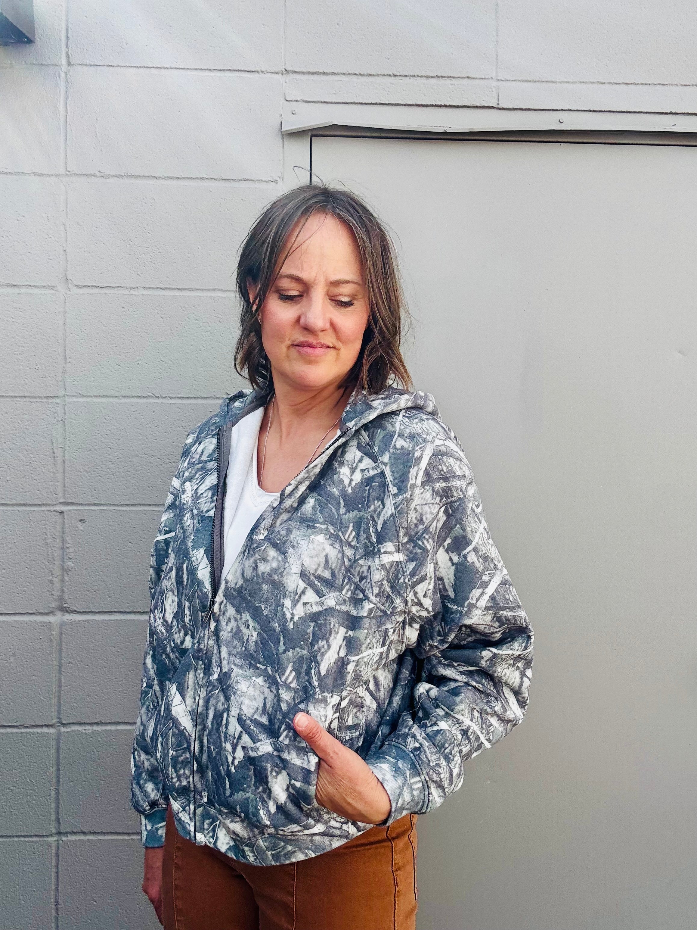 Cozy Camo Relaxed Zip Hoodie