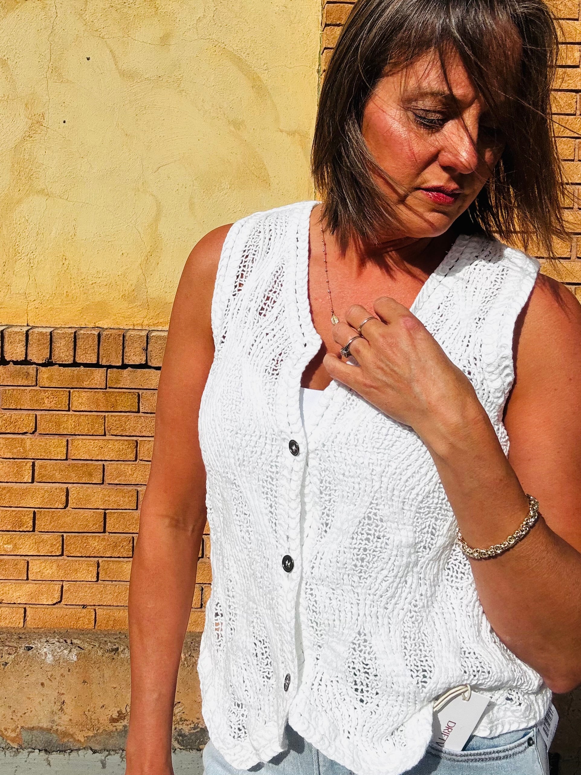 Crochet Button Down Vest