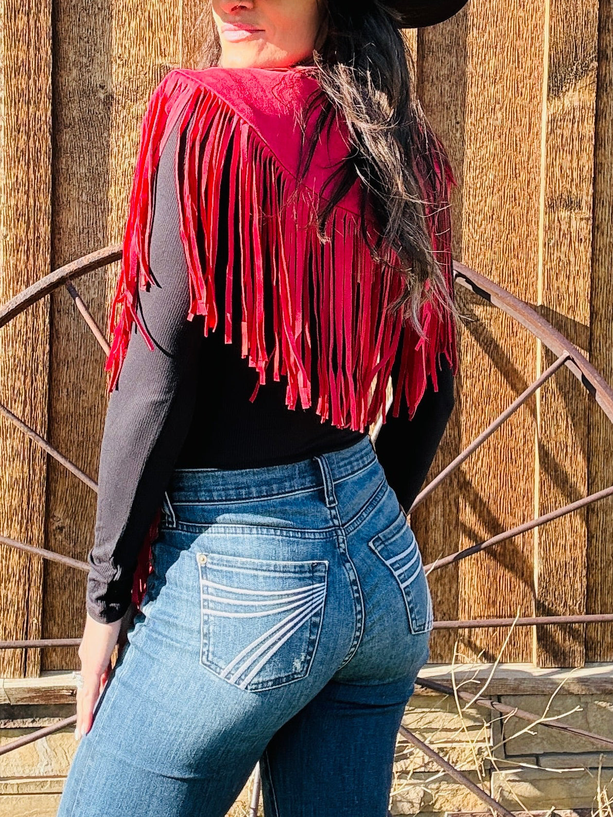 Suede Fringe Shrug