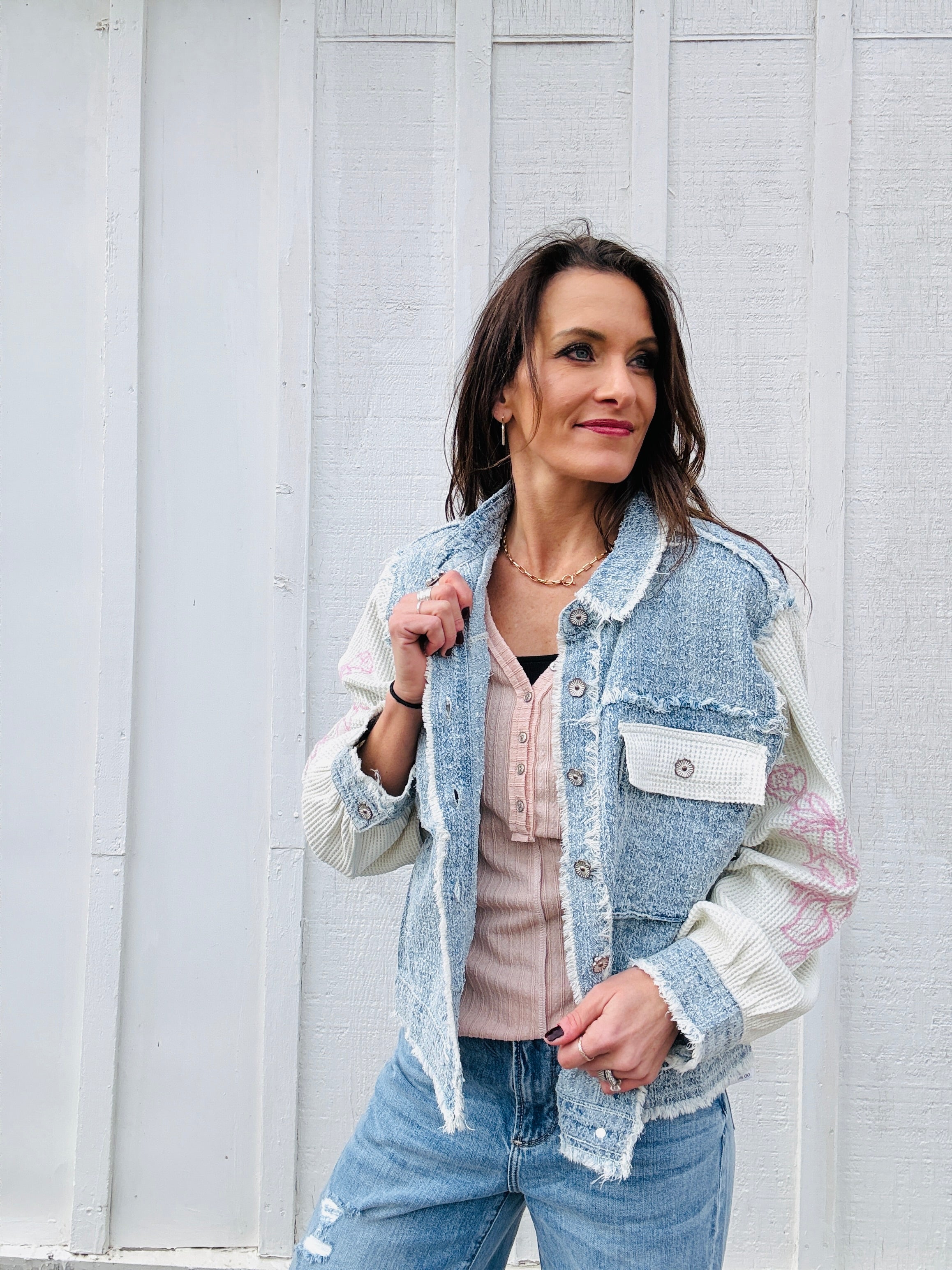 Denim & Floral Jacket