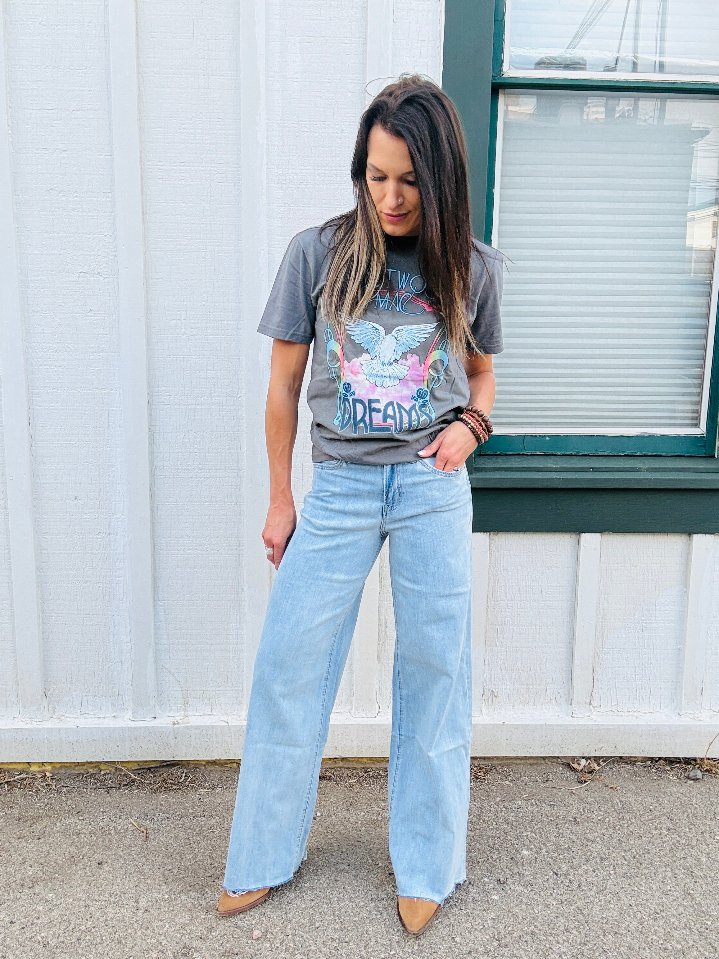 MICA SHR Wide Leg Raw Hem