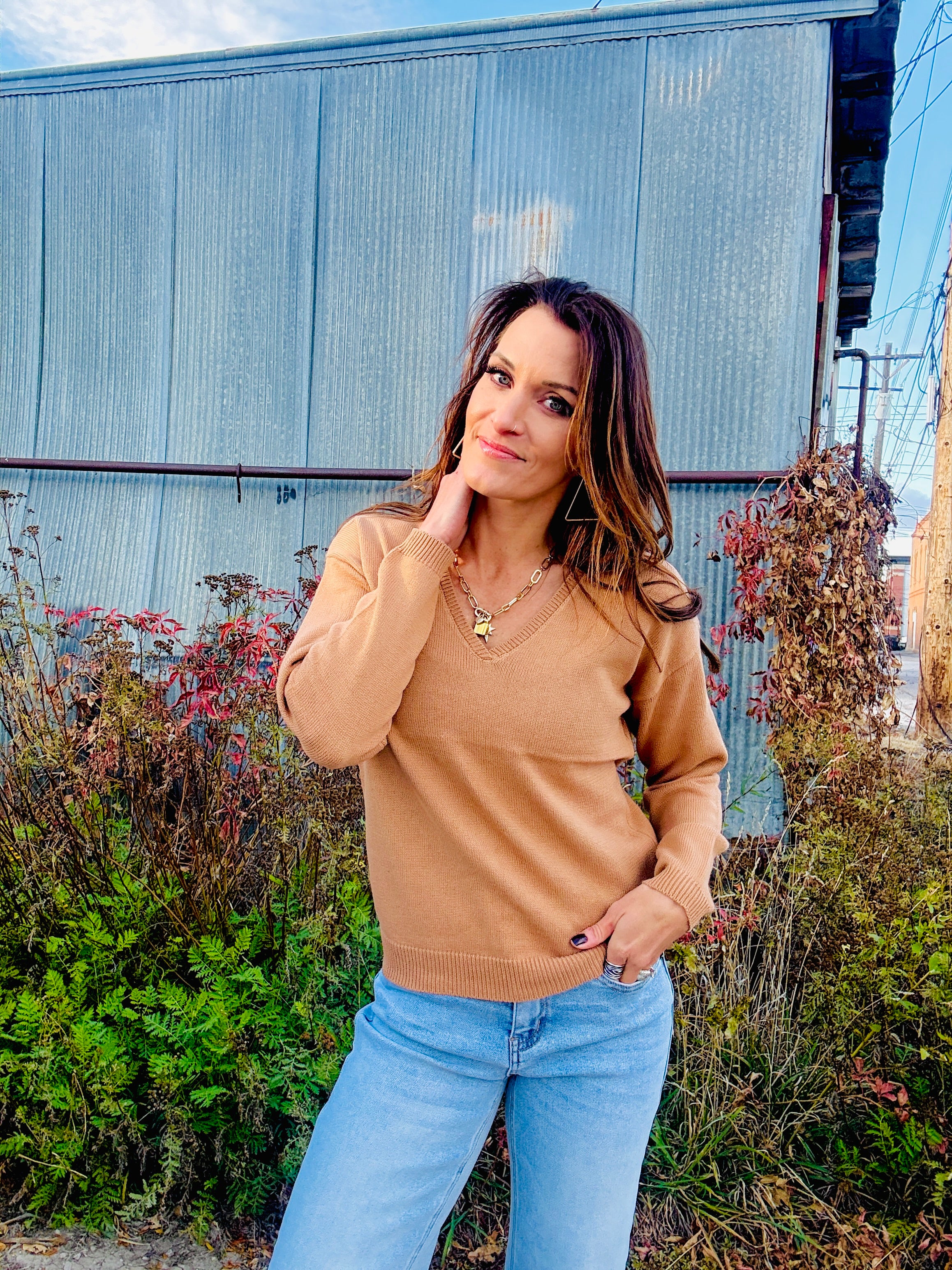 Sarah V-Neck Long Sleeve