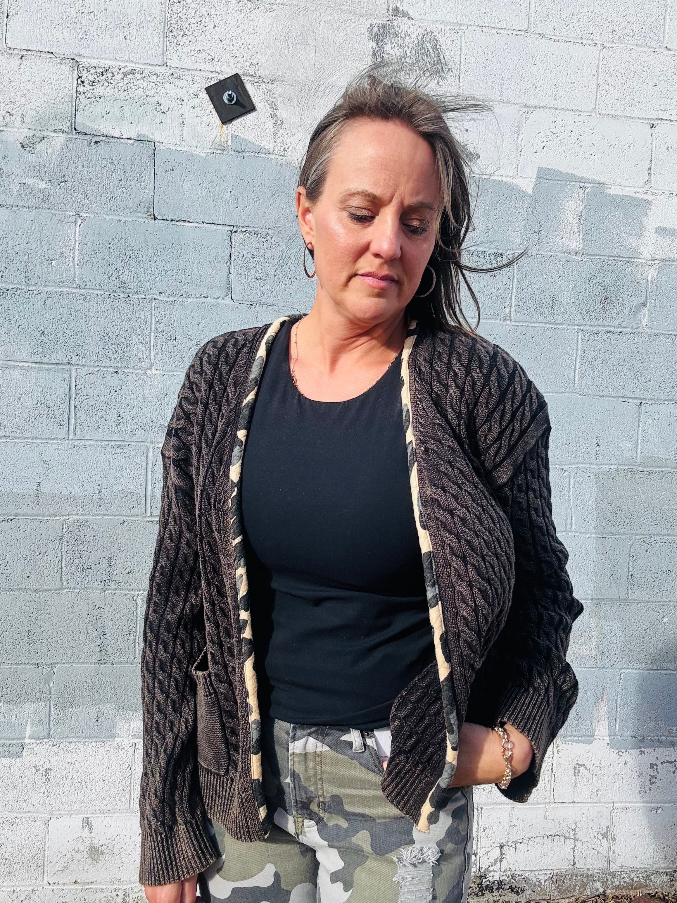 Cheetah Accent Open Cardi