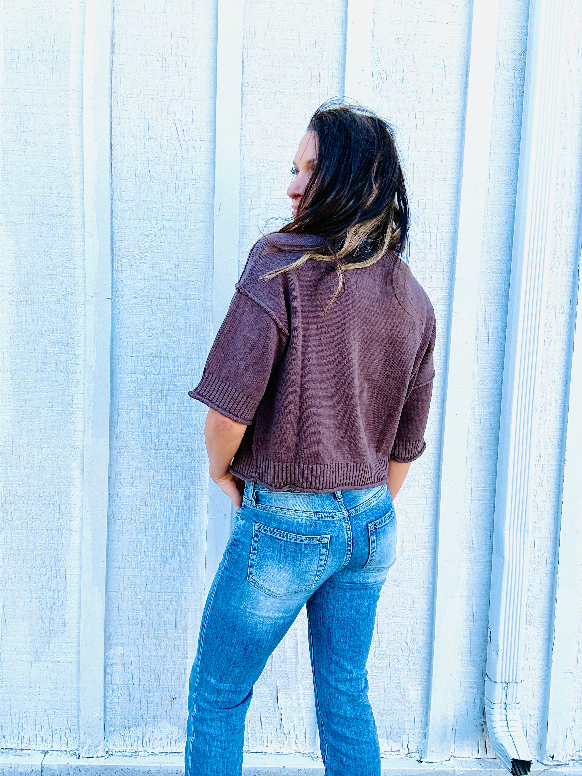 The Hadley Exposed Seam Knit Top