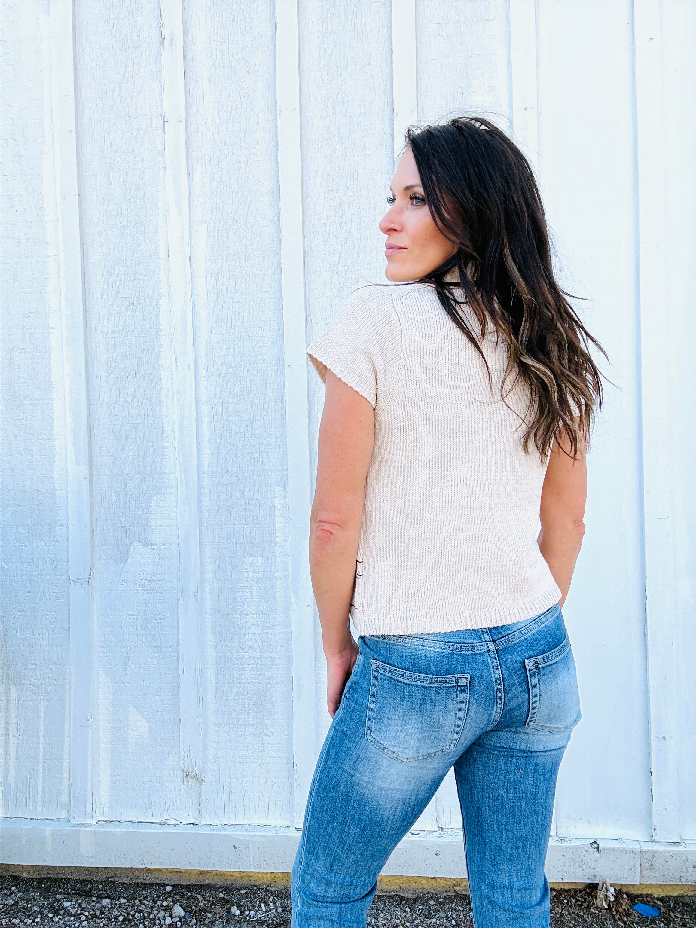 Cowgirl Mock Neck SS Sweater