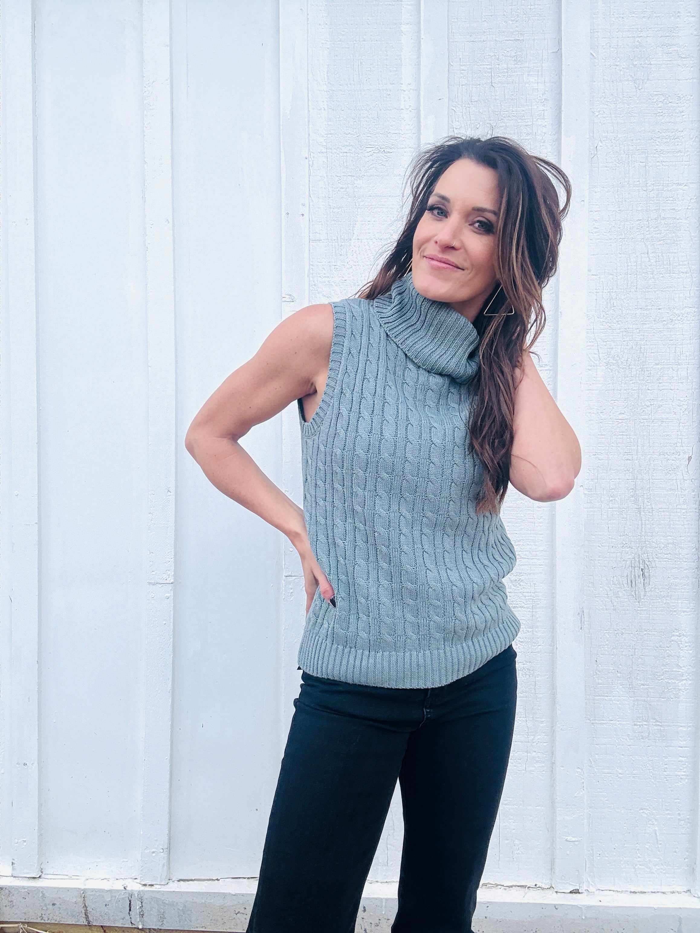 Sleeveless Turtleneck Sweater