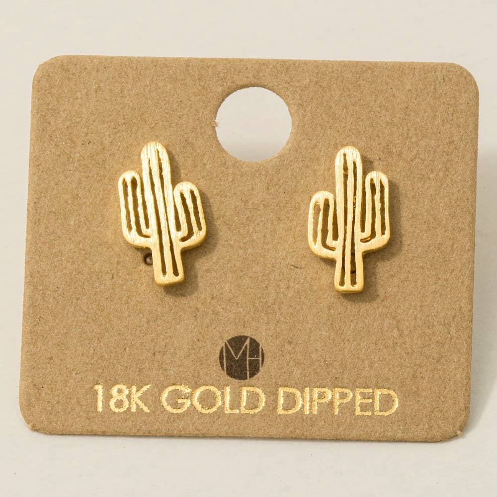 Dainty Desert Cactus Stud Earrings