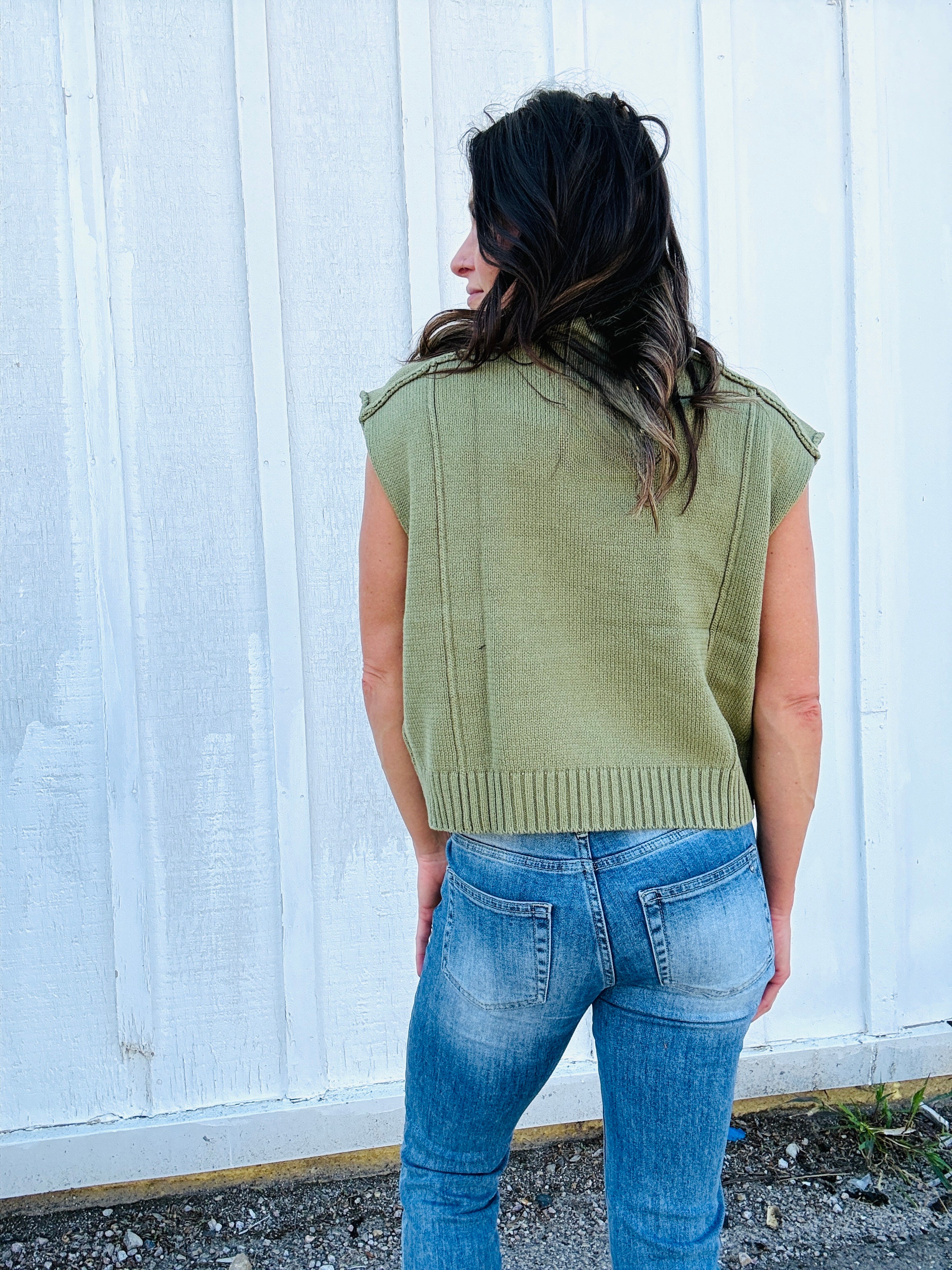 Meg Exposed Seam Sleeveless Sweater