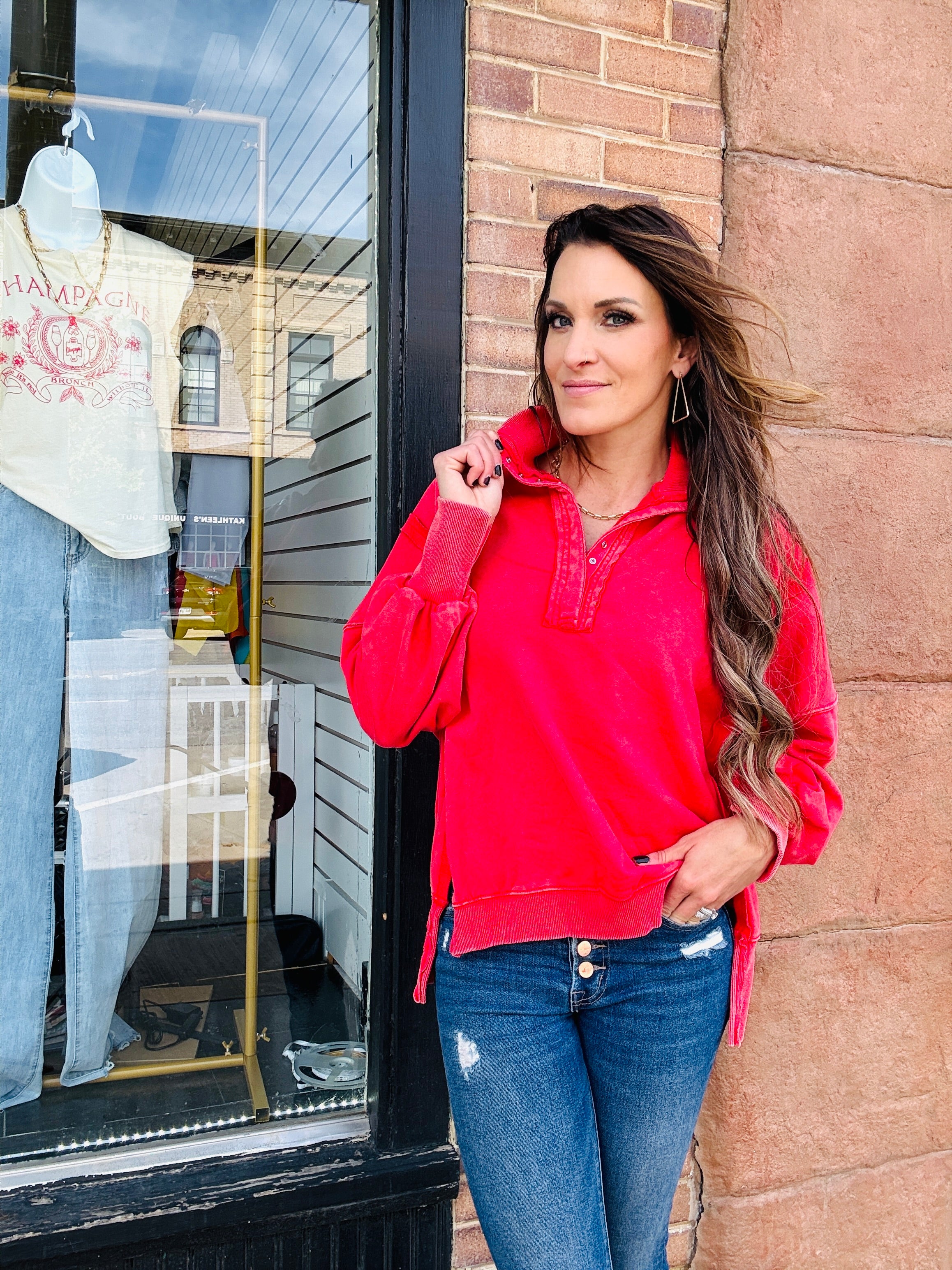 1/4 Button Up Pullover