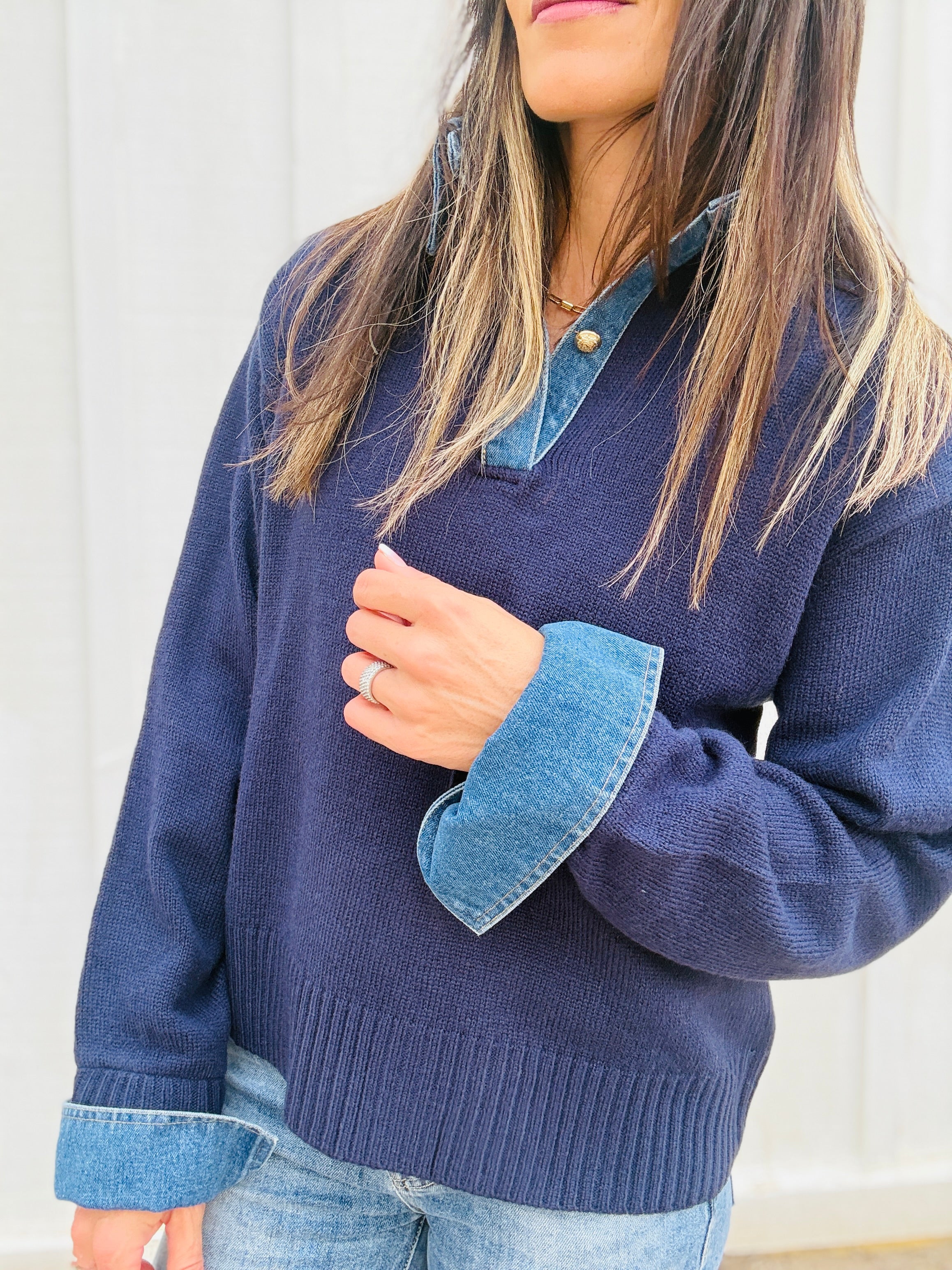 ELAN Delaney Layered Sweater