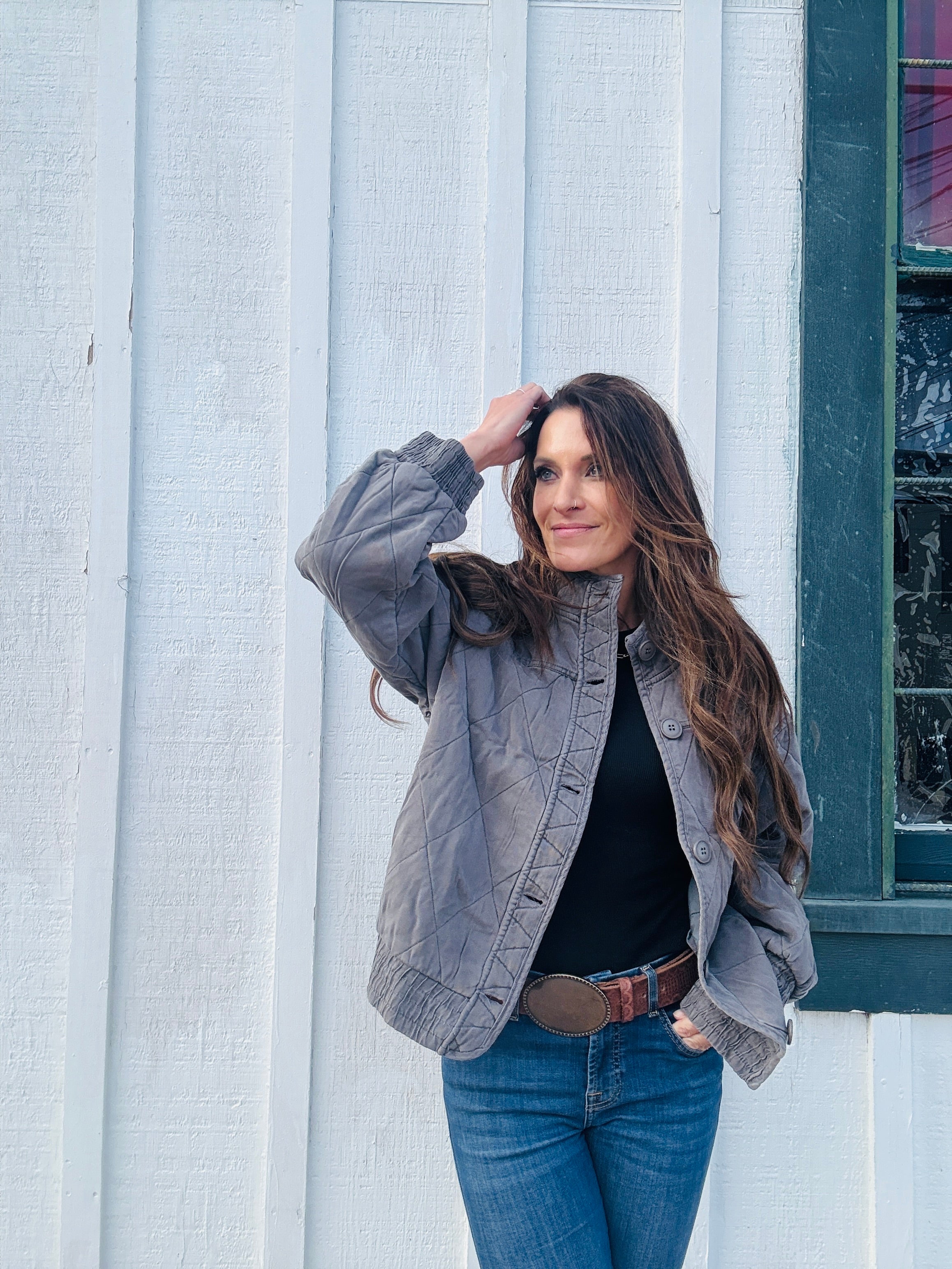 Quilted Button Down Jacket