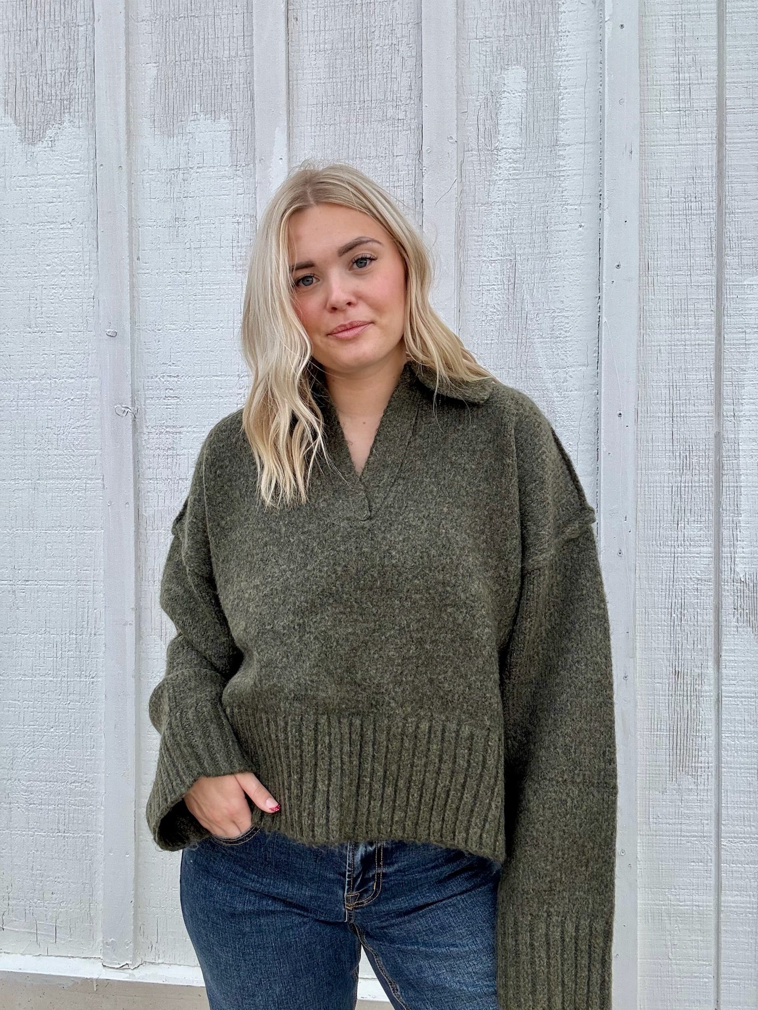 Polo Collar Cloud Sweater