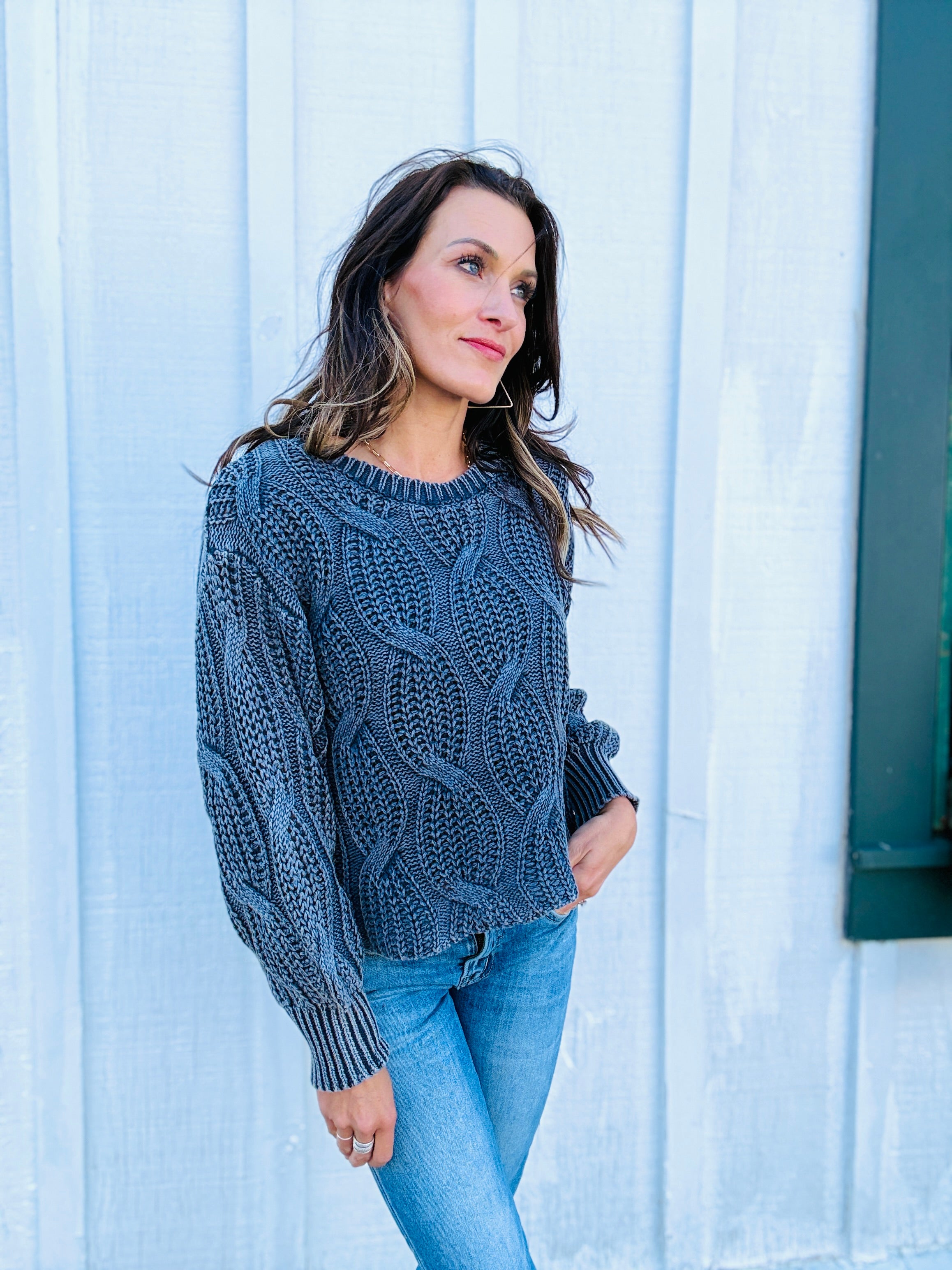 Katie Open Cable Knit Sweater