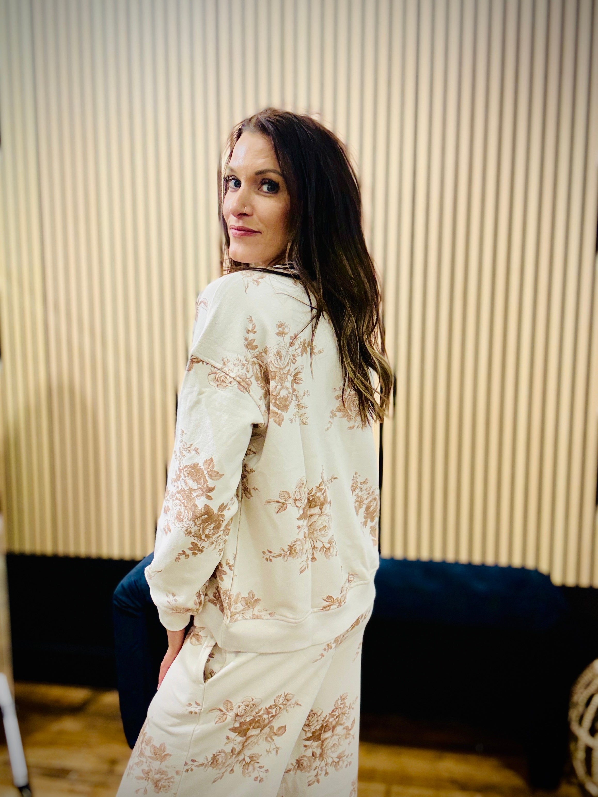 Floral Toile Lounge Top
