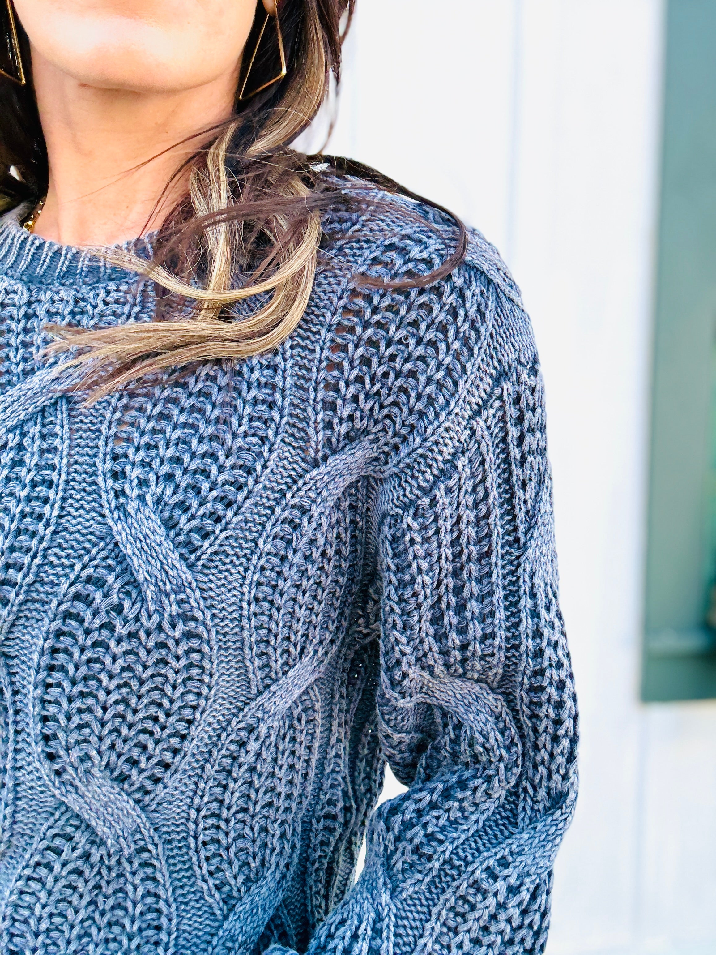 Katie Open Cable Knit Sweater