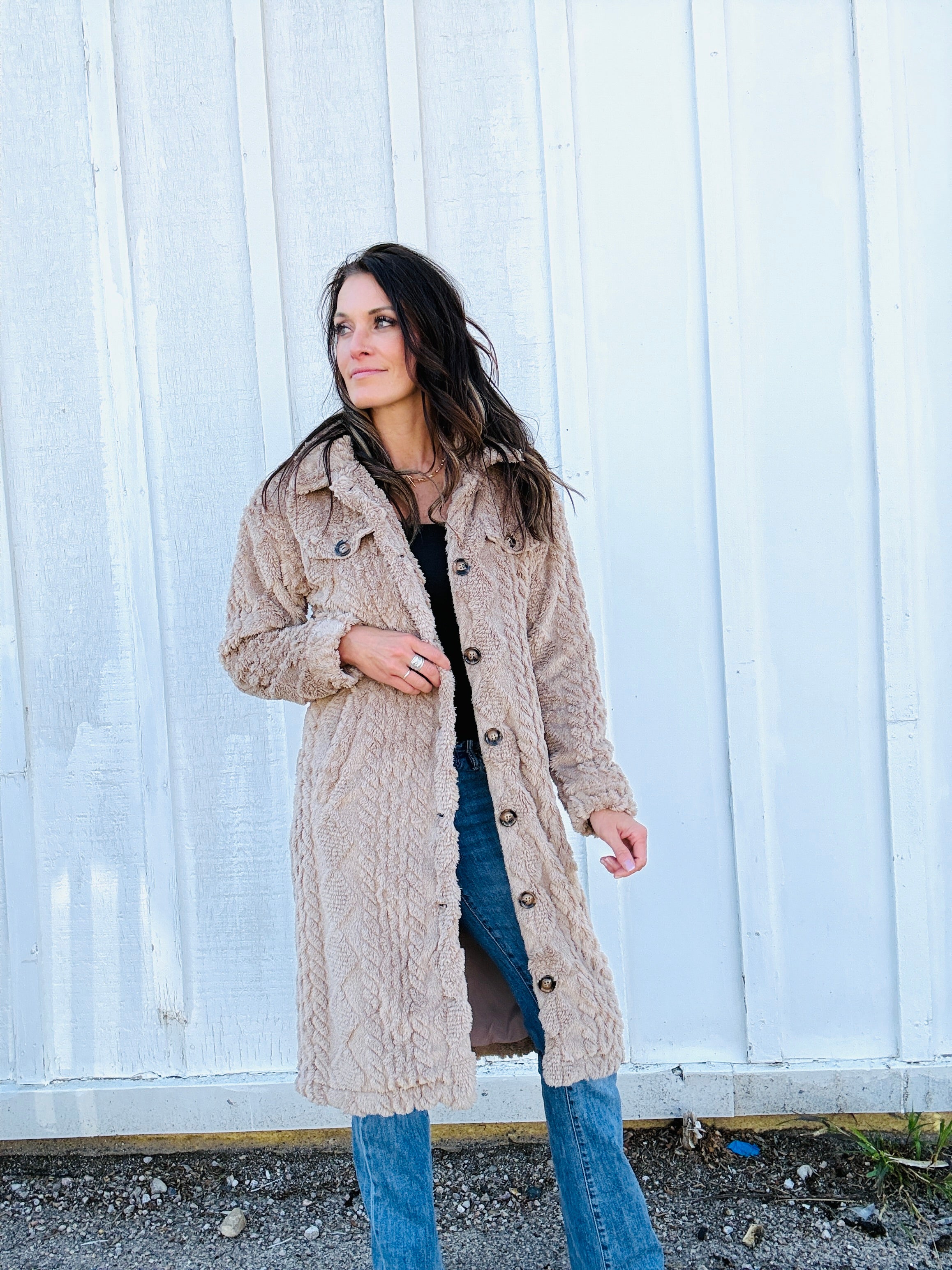 Quilted Long Sherpa Jacket