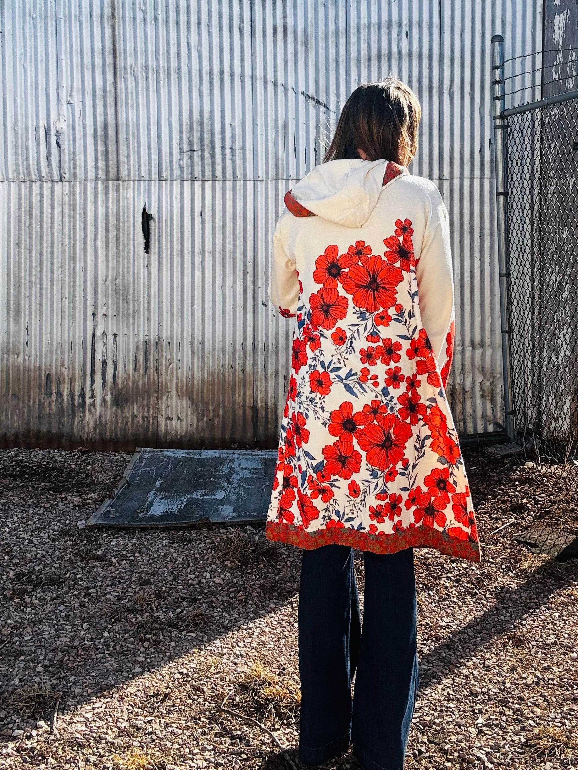 Floral Hooded Cardigan