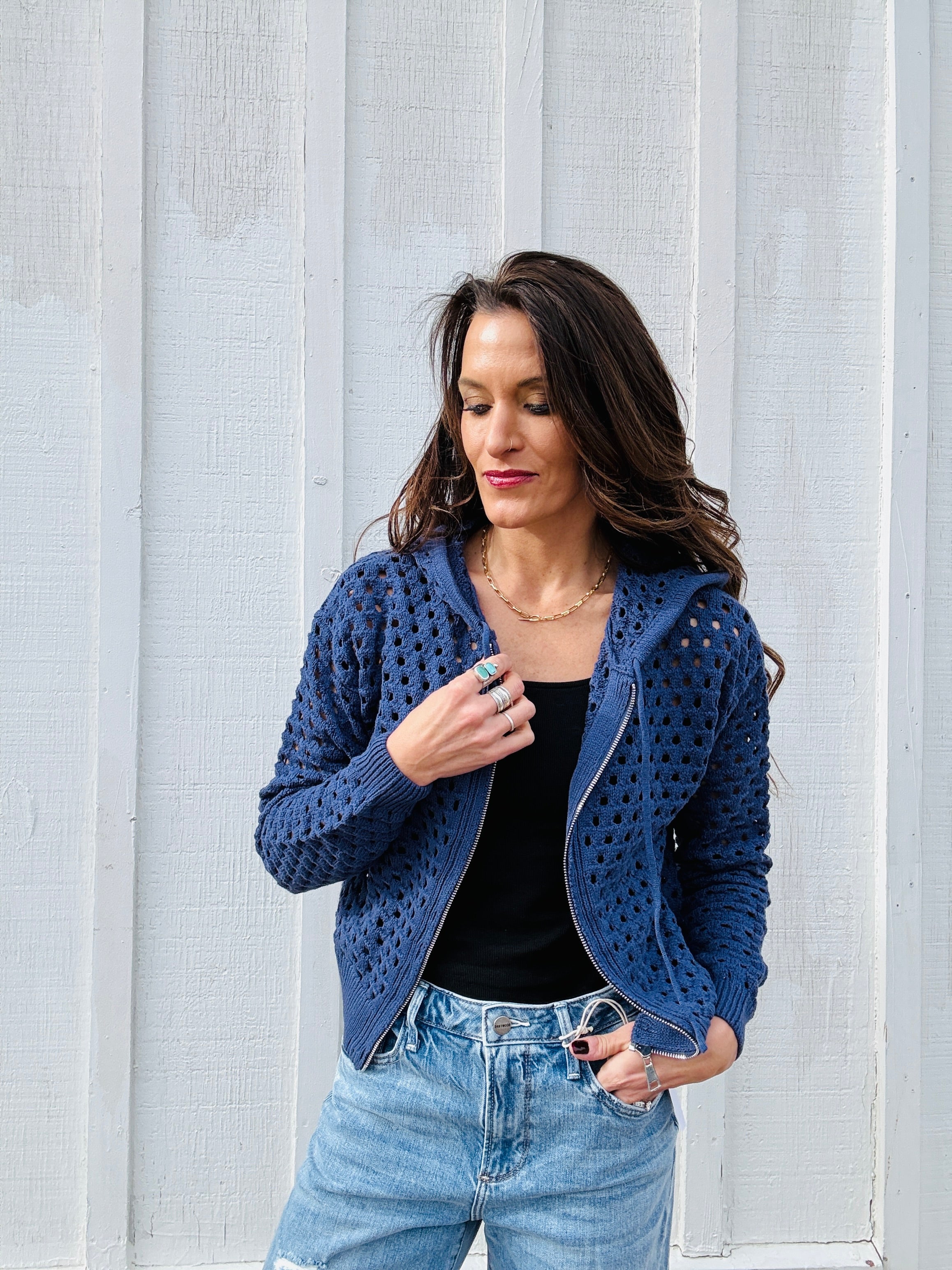 Elan Ava Hoodie Cardigan