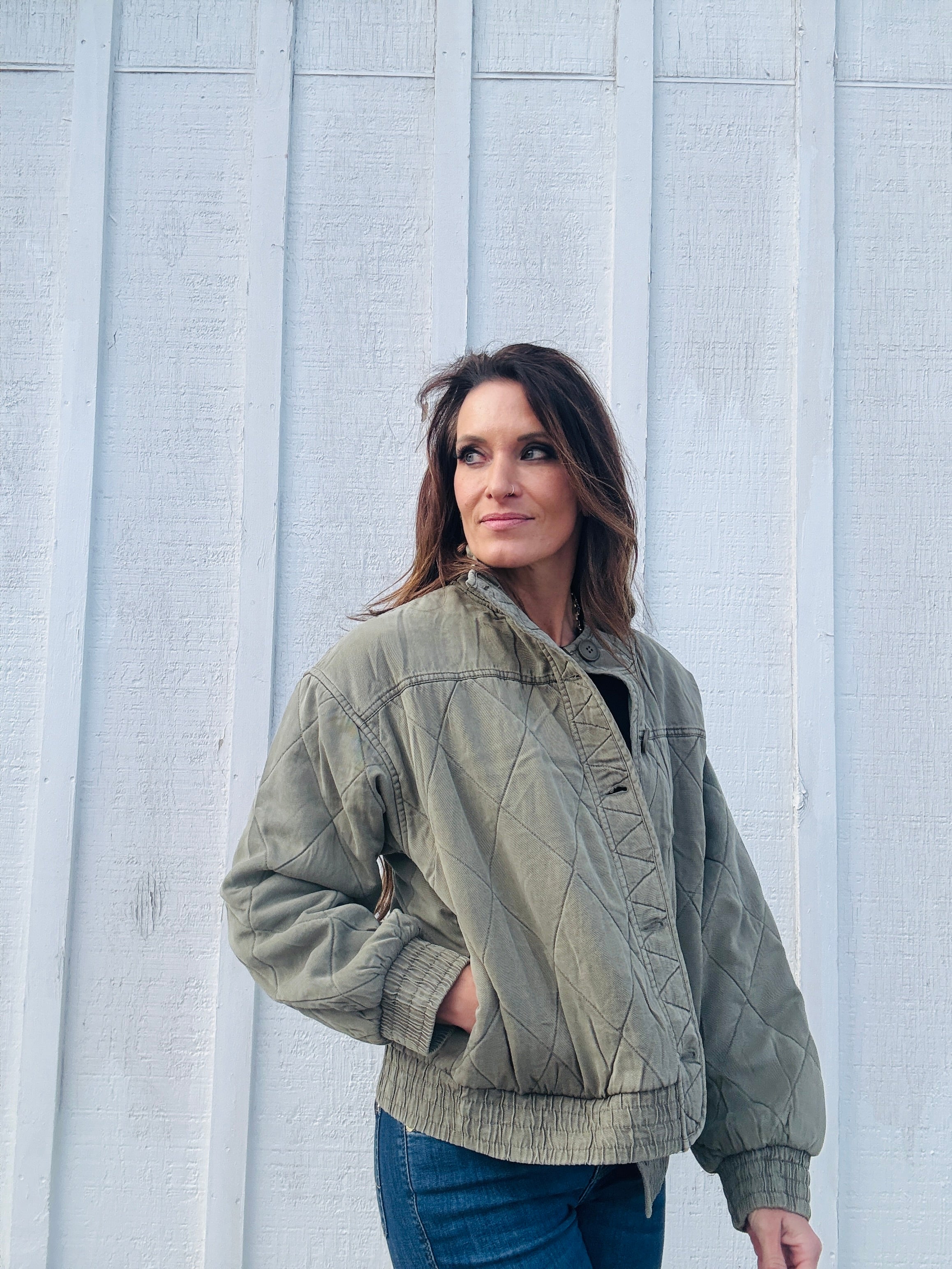 Quilted Button Down Jacket