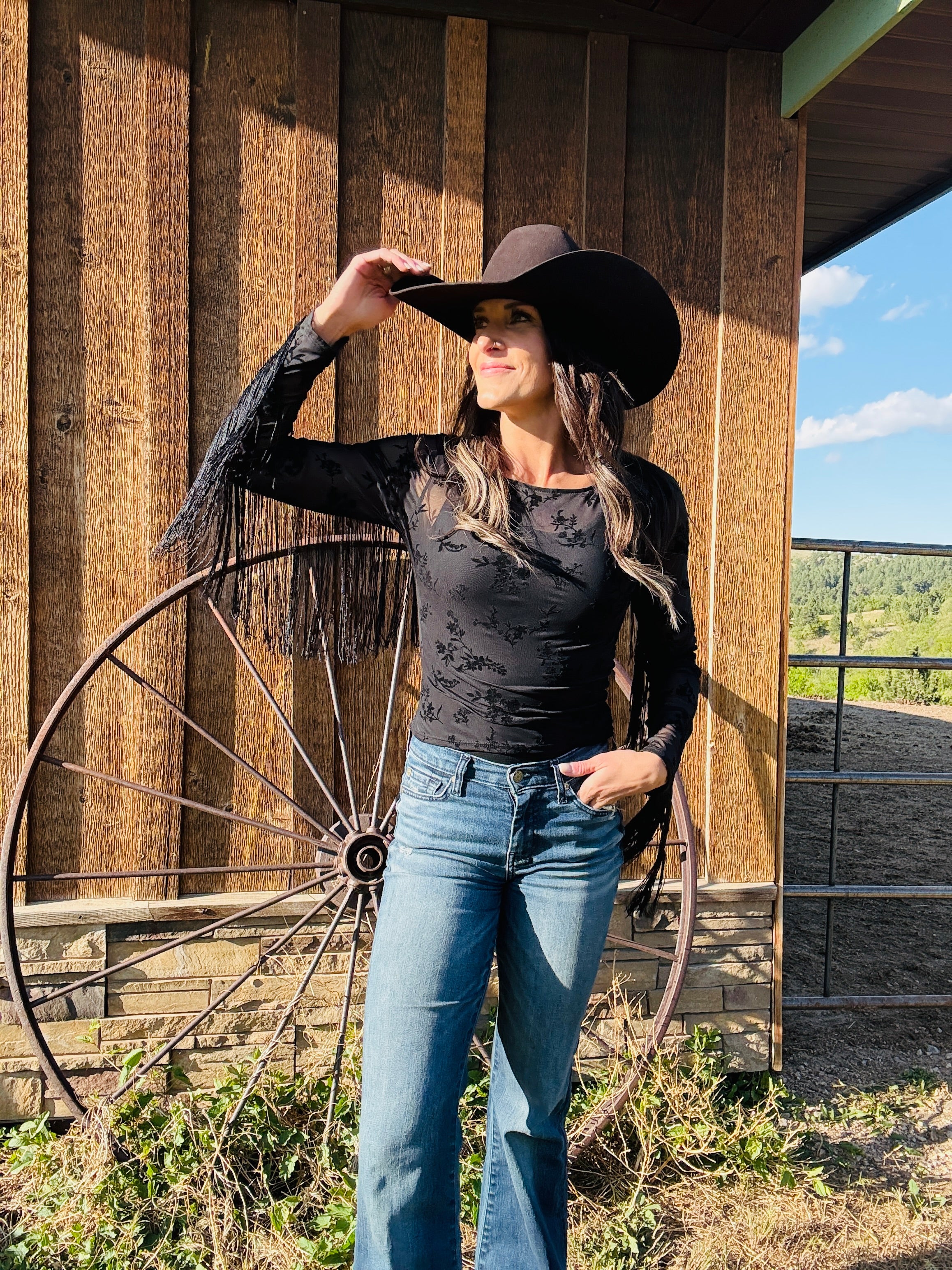 Fringe Mesh Shirt